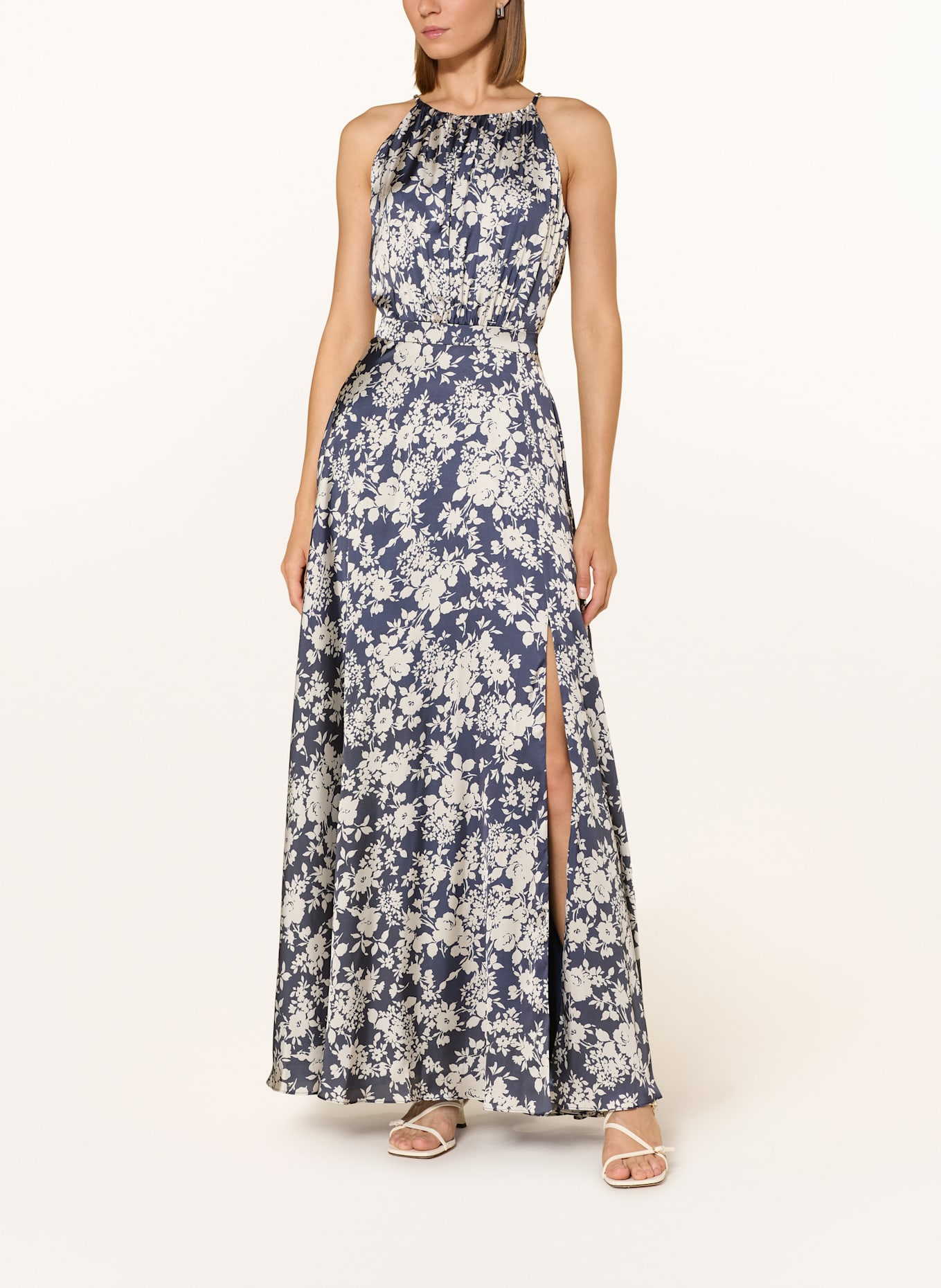 SWING Abendkleid: DUNKELBLAU / ECRU