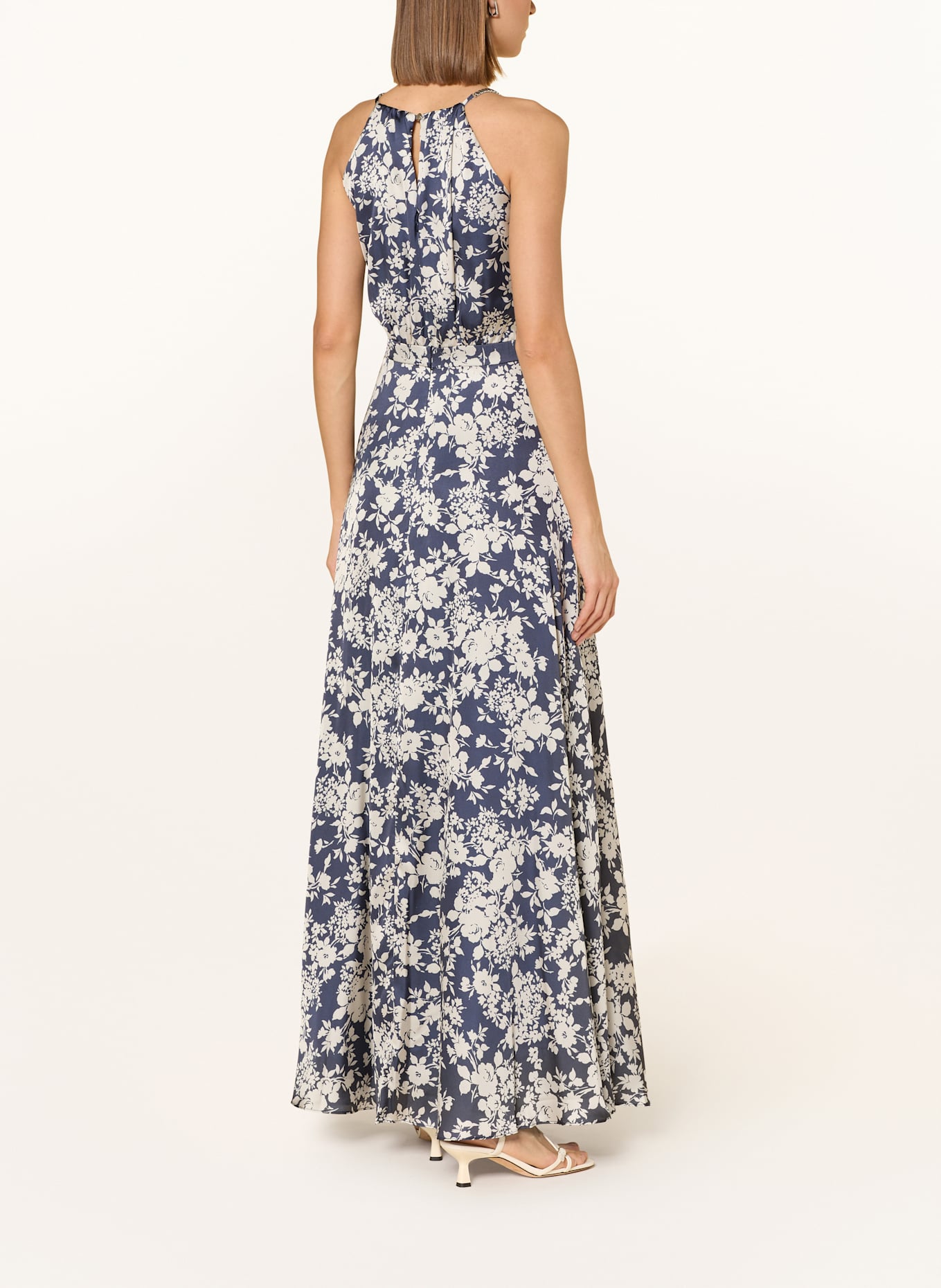 SWING Abendkleid: DUNKELBLAU / ECRU