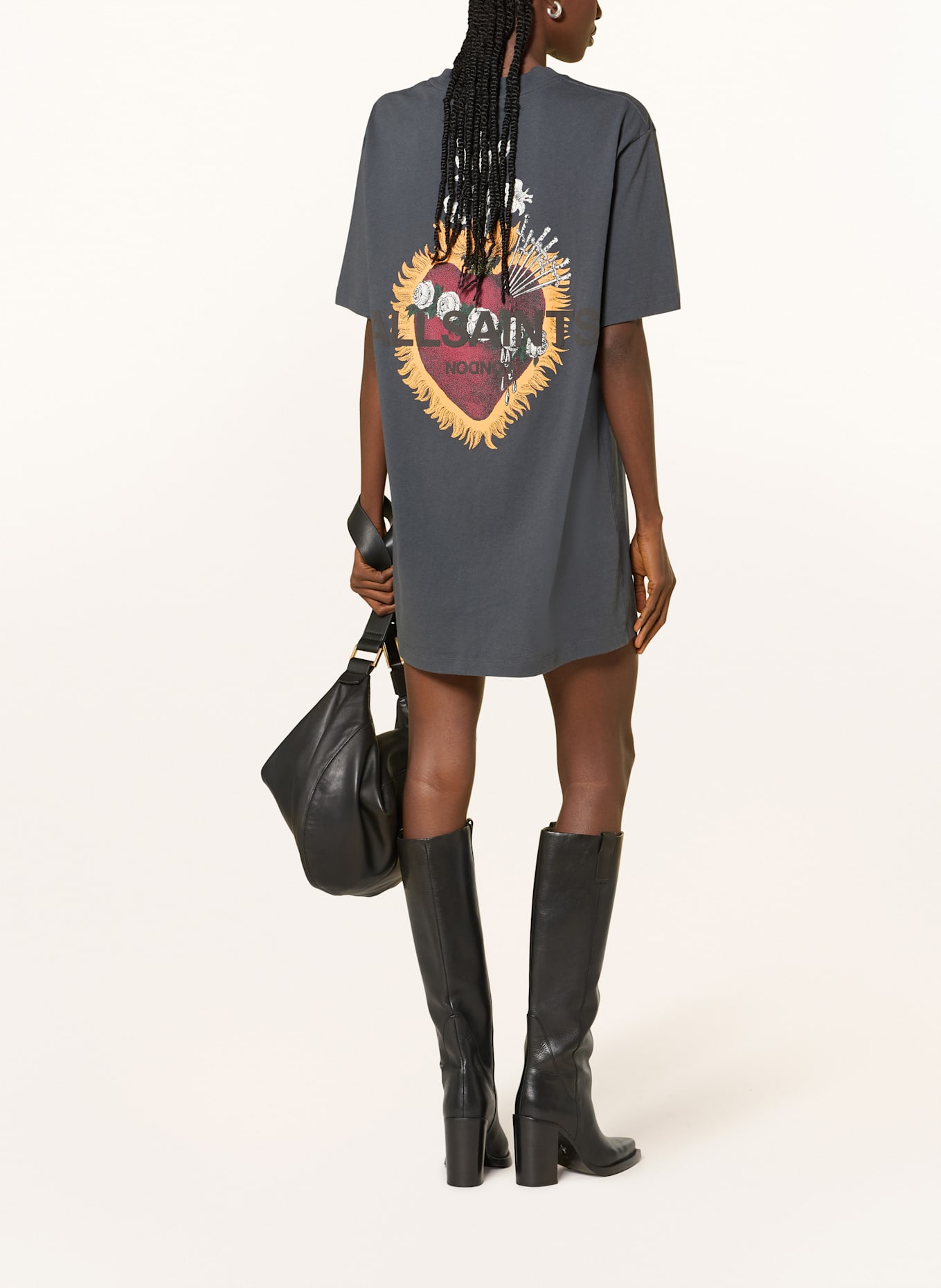 ALLSAINTS Jerseykleid HEARTFELT: DUNKELGRAU