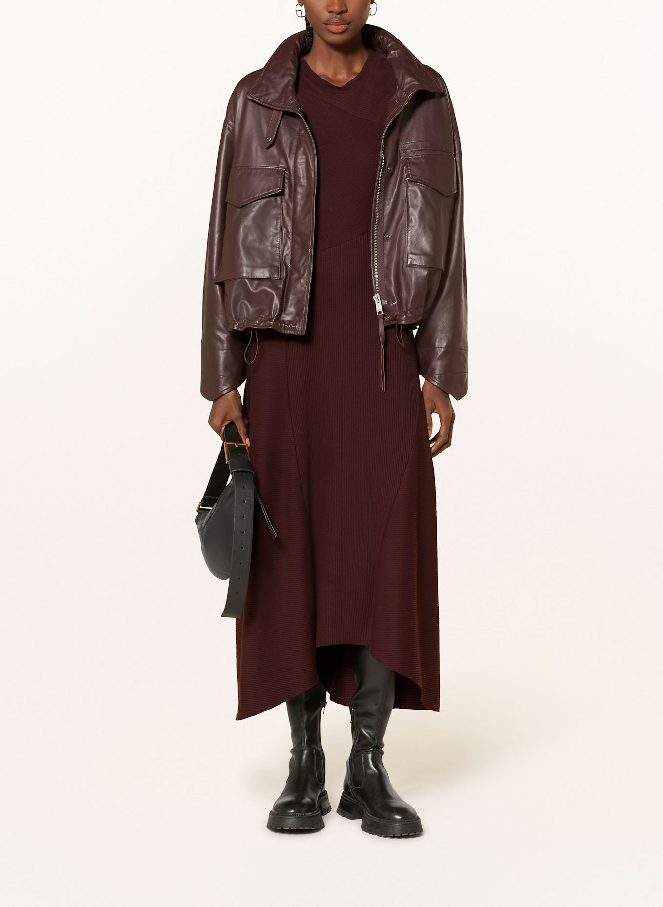 ALLSAINTS Jerseykleid GIA: DUNKELROT