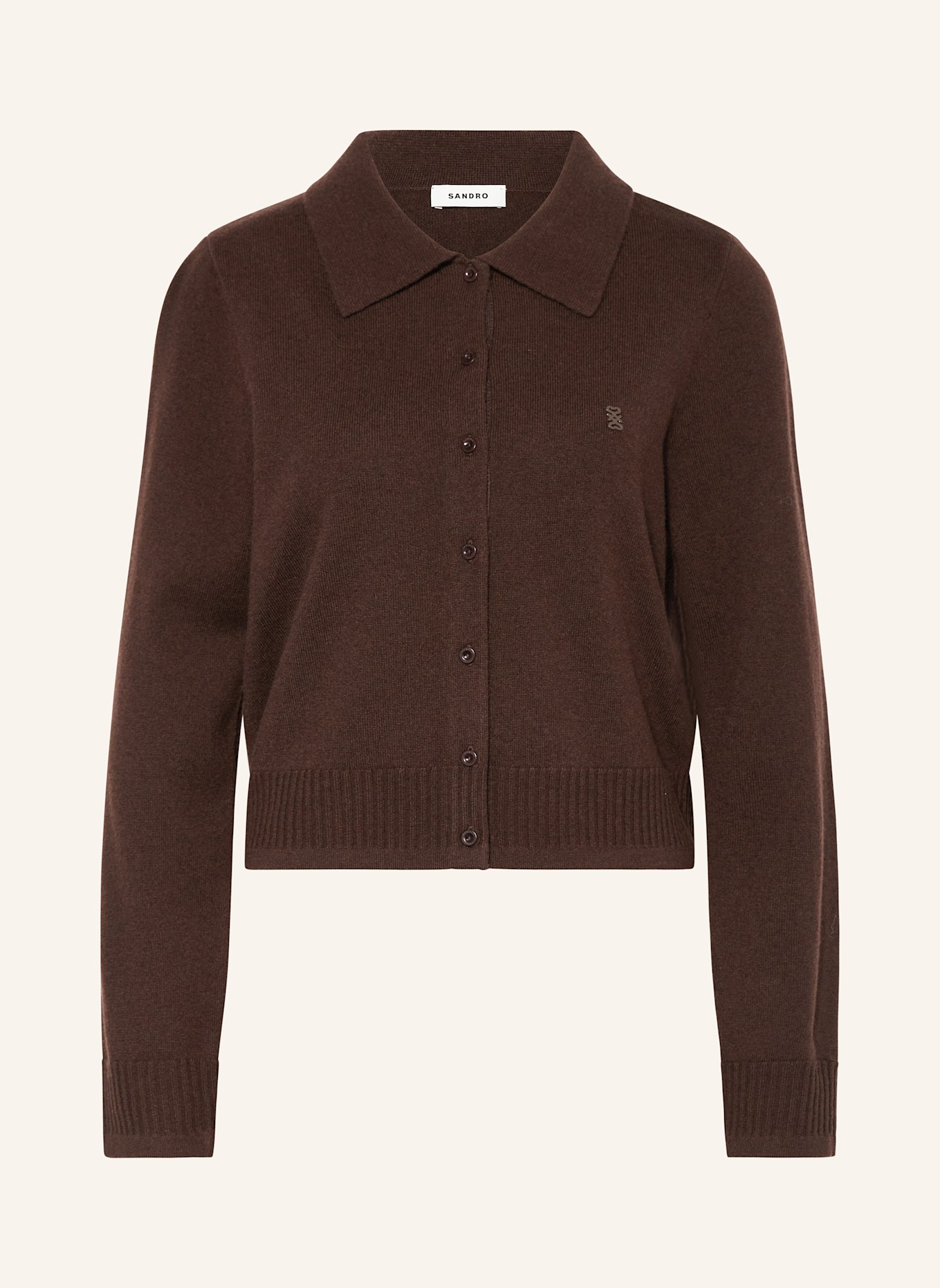 SANDRO Kardigan: CIEMNOBRĄZOWY