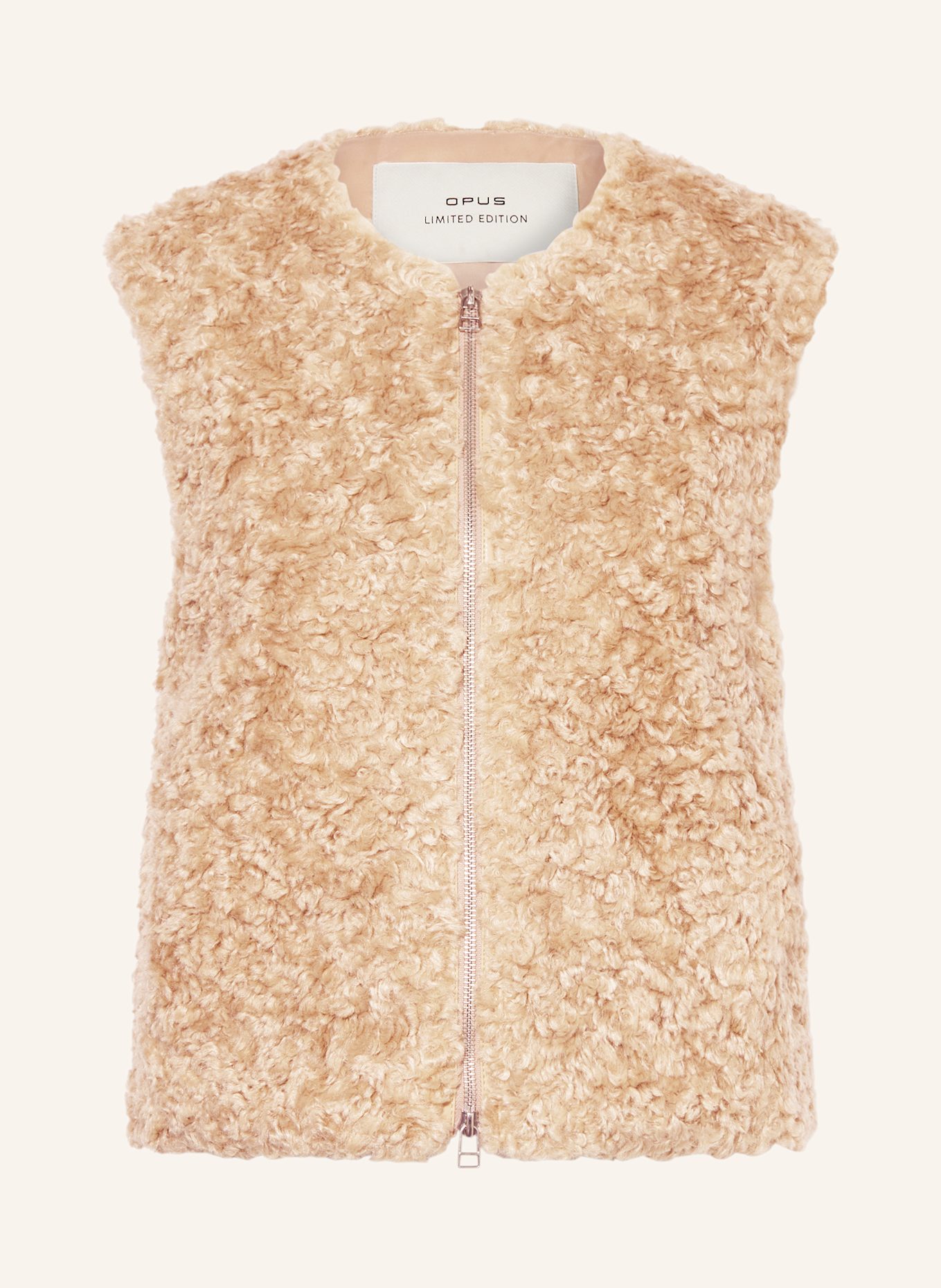 OPUS Kunstfell-Weste WAHIDA: BEIGE