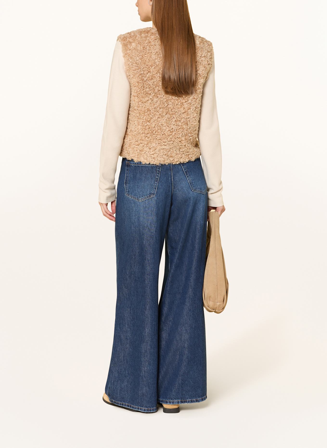 OPUS Kunstfell-Weste WAHIDA: BEIGE