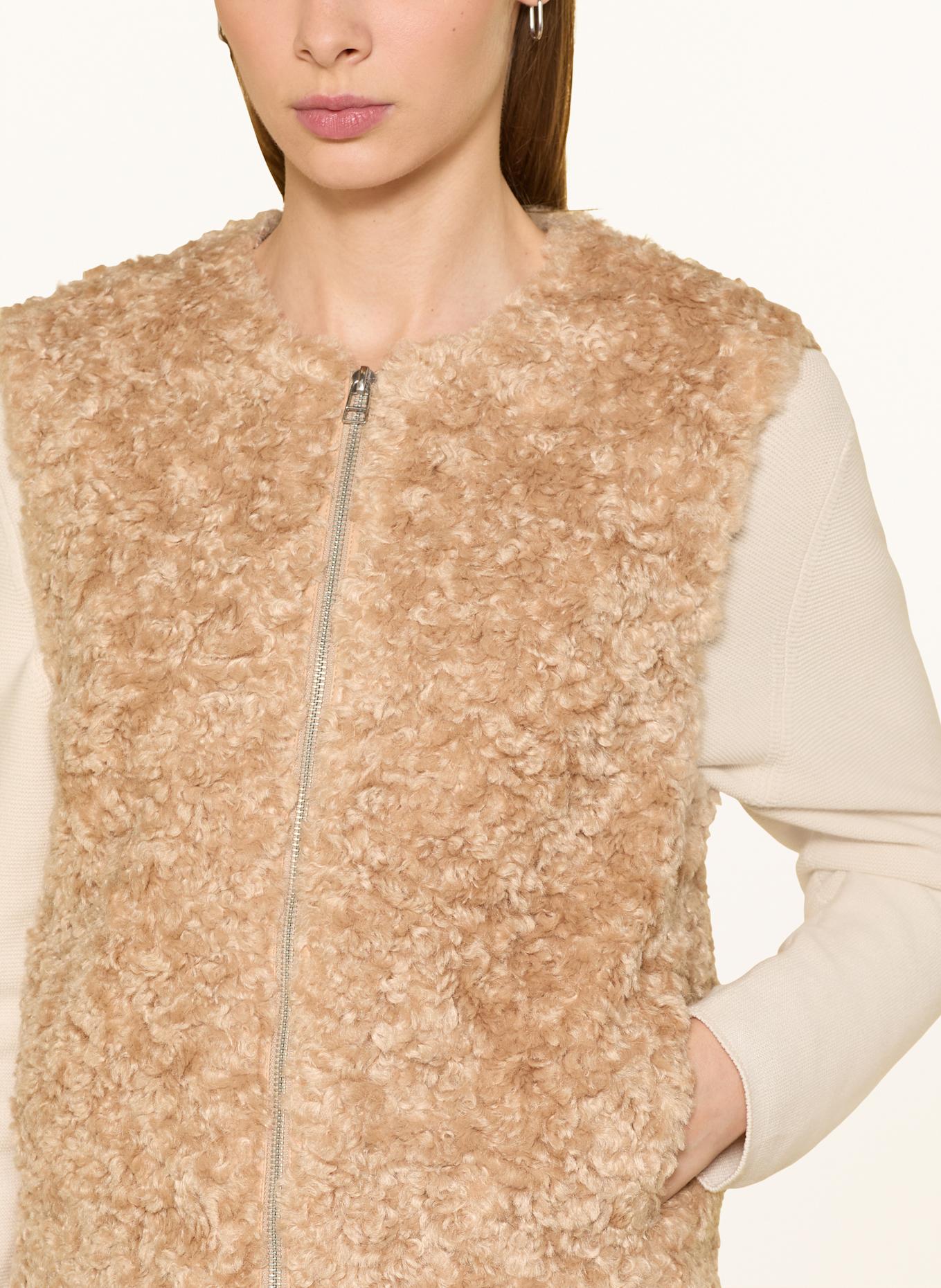 OPUS Kunstfell-Weste WAHIDA: BEIGE