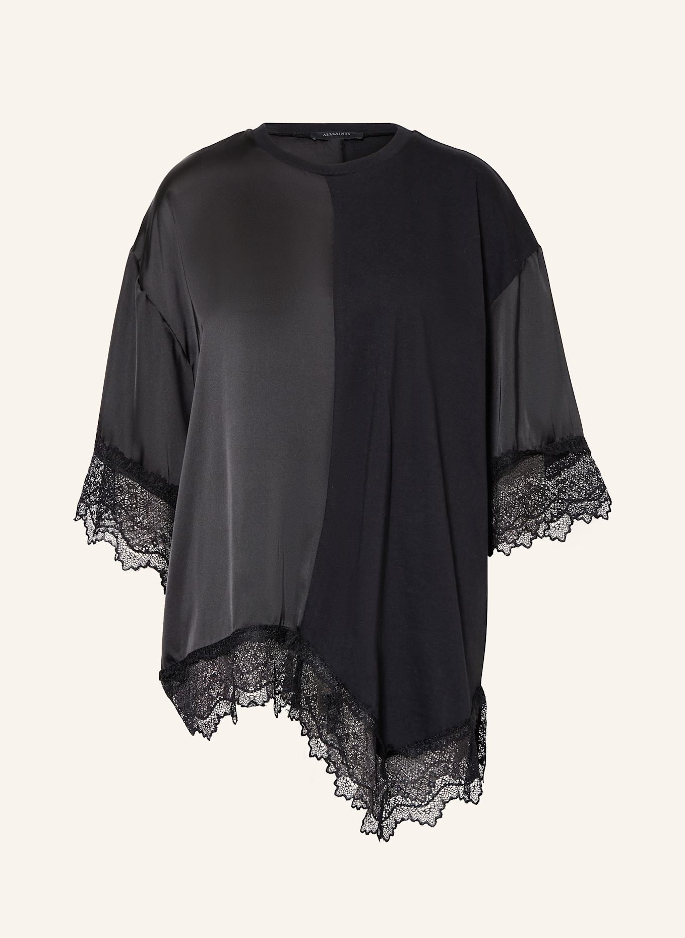 ALLSAINTS Blusenshirt LENNY im Materialmix: SCHWARZ