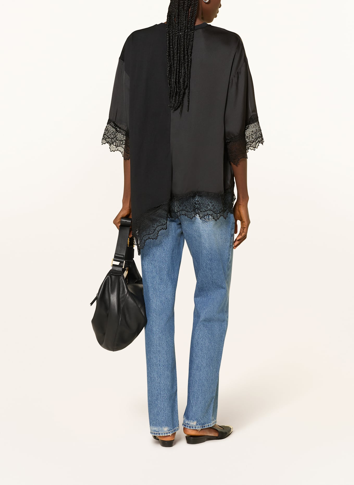 ALLSAINTS Blusenshirt LENNY im Materialmix: SCHWARZ