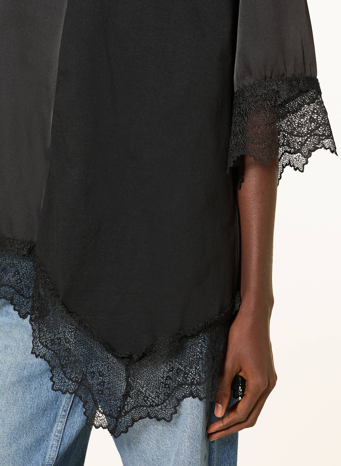 ALLSAINTS Blusenshirt LENNY im Materialmix: SCHWARZ