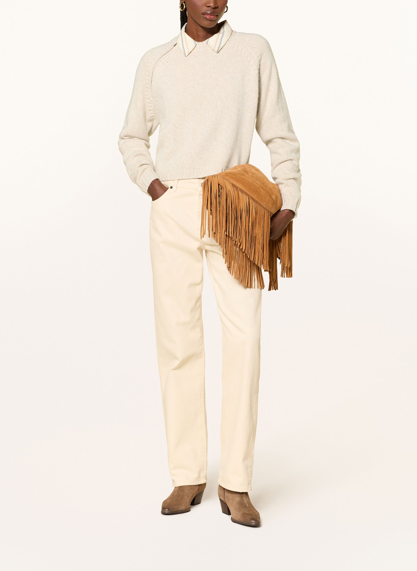 ba&sh Pullover CORVY aus Cashmere: CREME