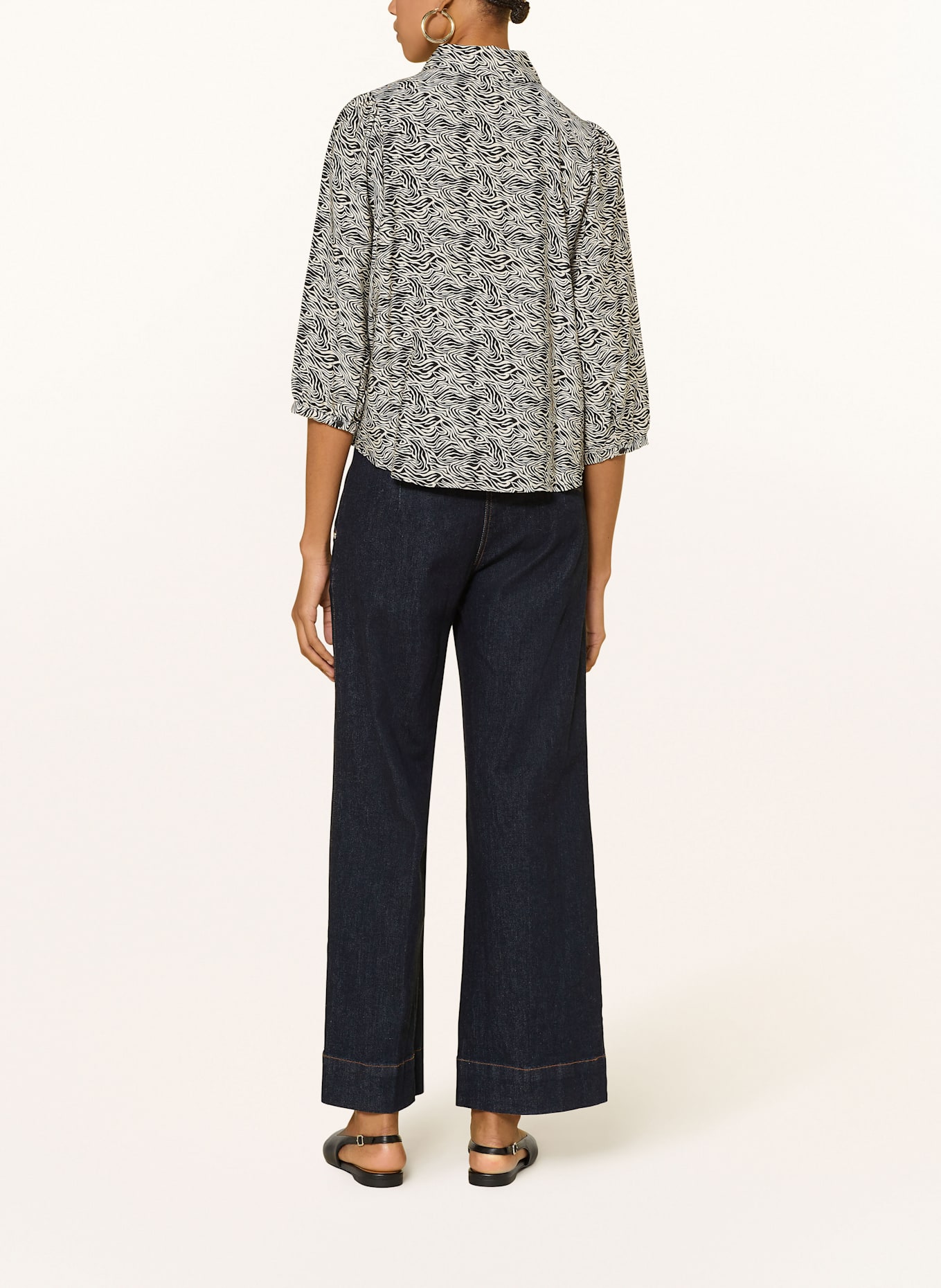 MSCH COPENHAGEN Hemdbluse MSCHCIELO AMABELLA mit 3/4-Arm: SCHWARZ / BEIGE