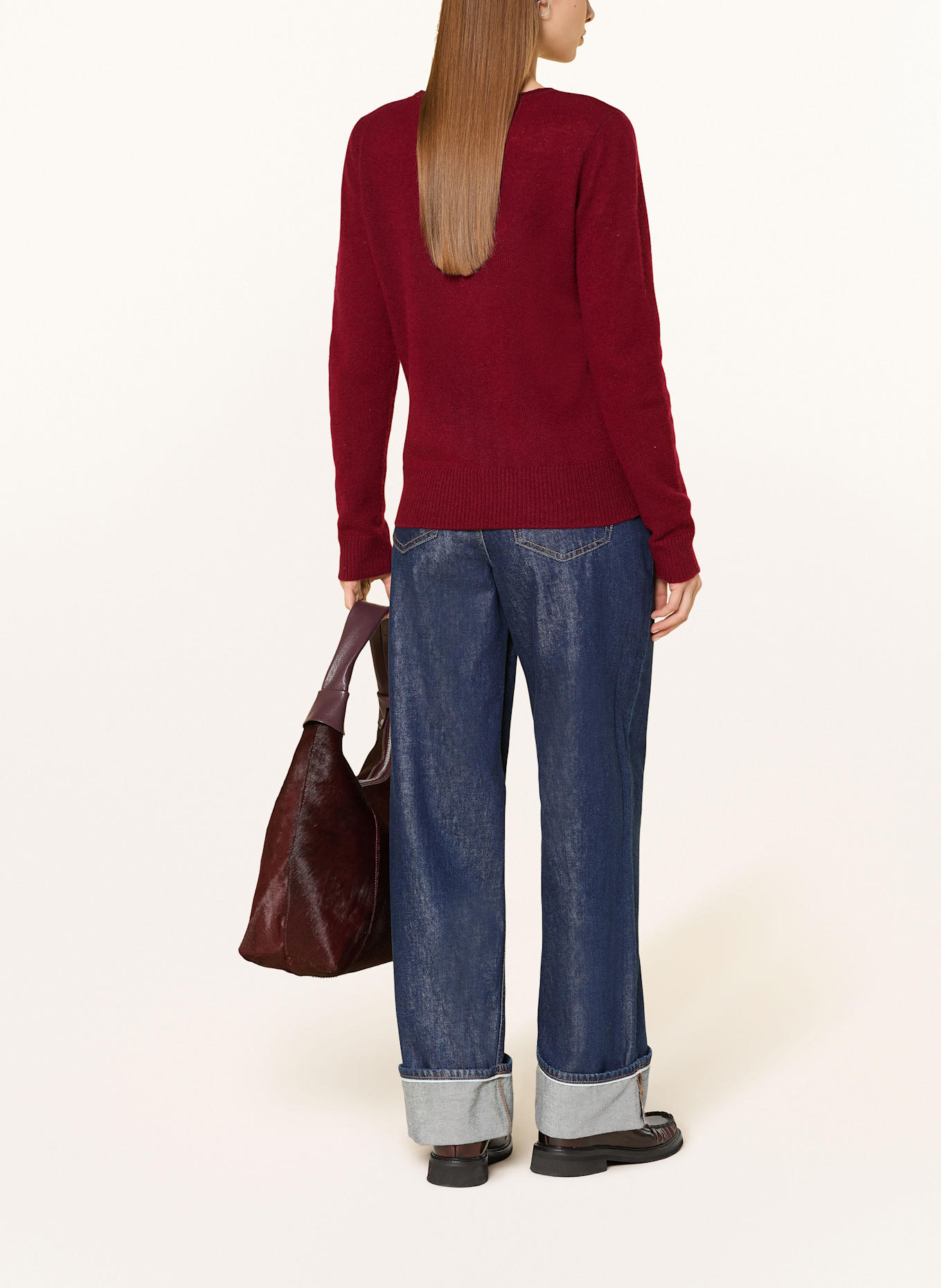 CARTOON Cashmere-Pullover: DUNKELROT