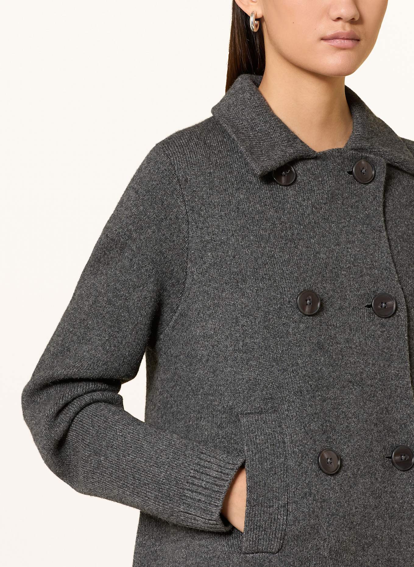 ba&sh Strickjacke VESTA: DUNKELGRAU