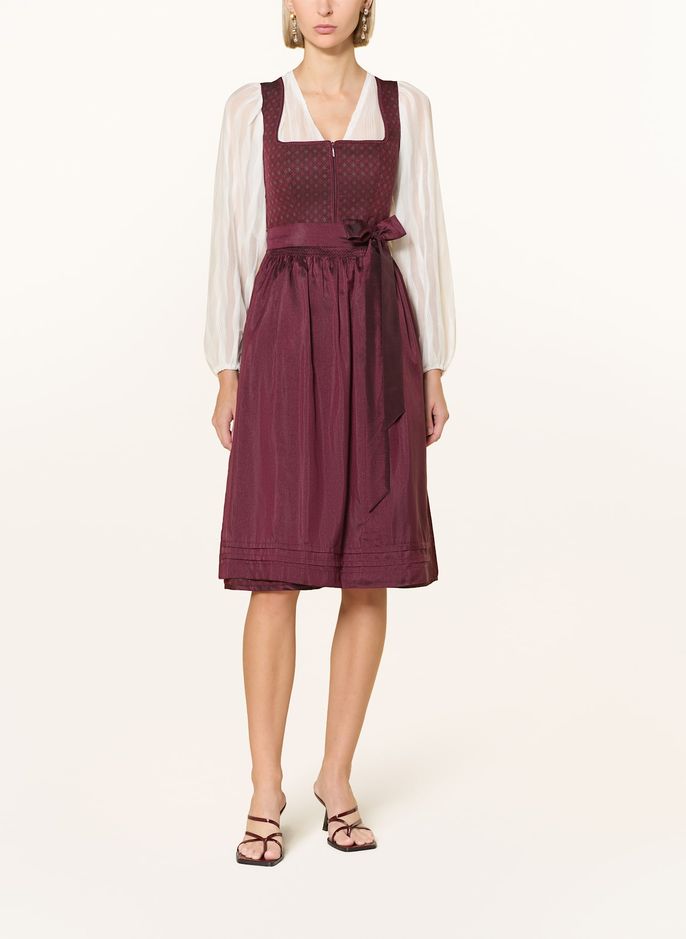 Spieth & Wensky Dirndlbluse GESCHE mit Plissees: WEISS