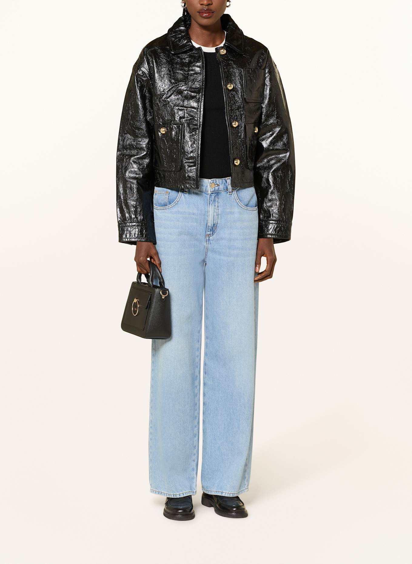 CLAUDIE PIERLOT Lederjacke: SCHWARZ