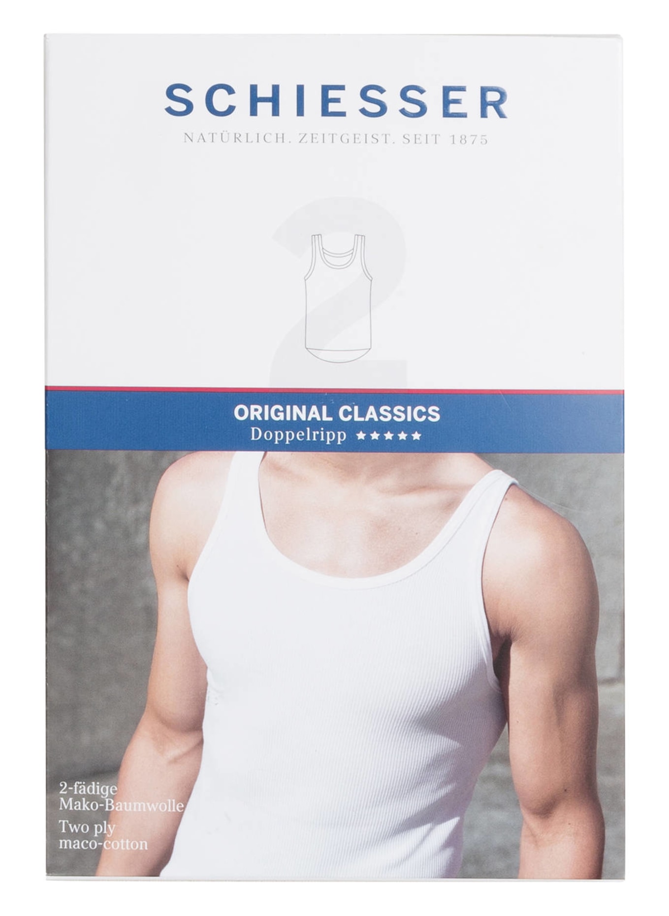 SCHIESSER 2-pack undershirts in double rib, Color: WHITE (Image 3)