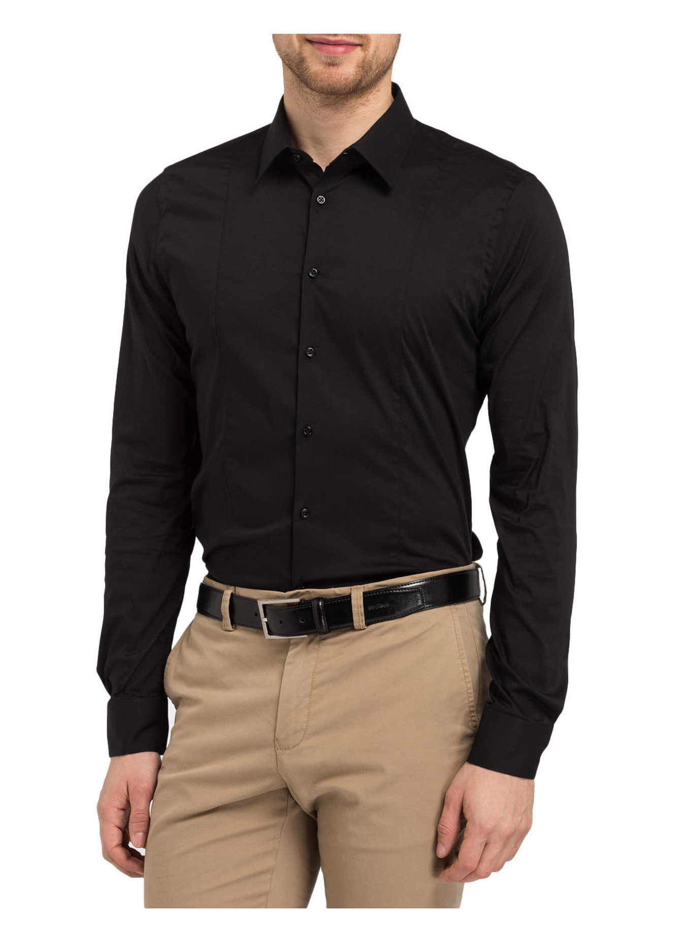 Q1 Manufaktur Hemd STEPHAN Slim Fit: SCHWARZ