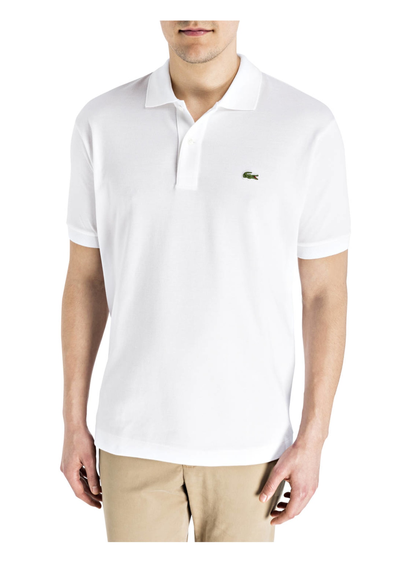 LACOSTE Piqué-Poloshirt Classic Fit in weiss