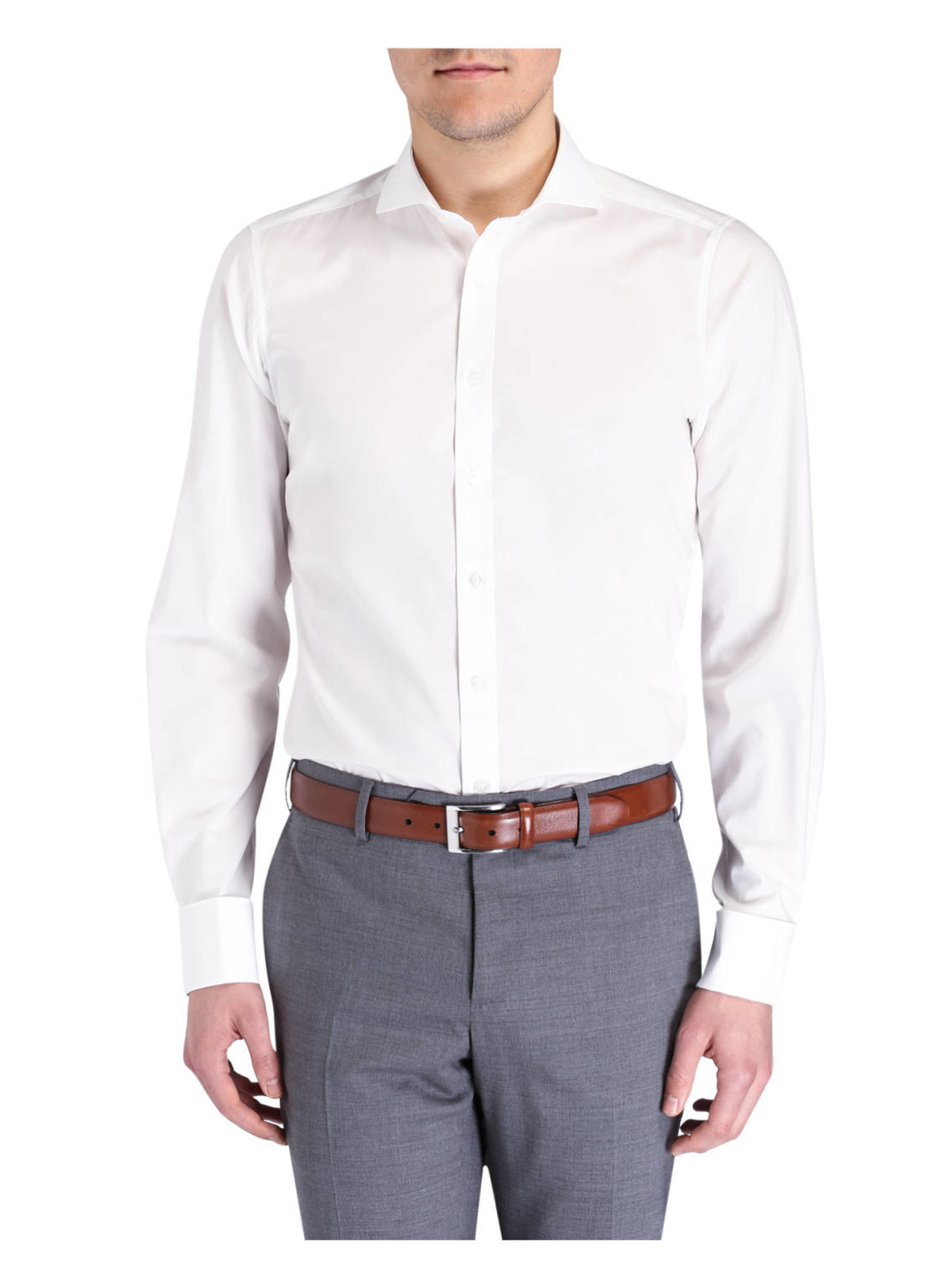 OLYMP Hemd Level Five body fit mit Umschlagmanschette: OFFWHITE