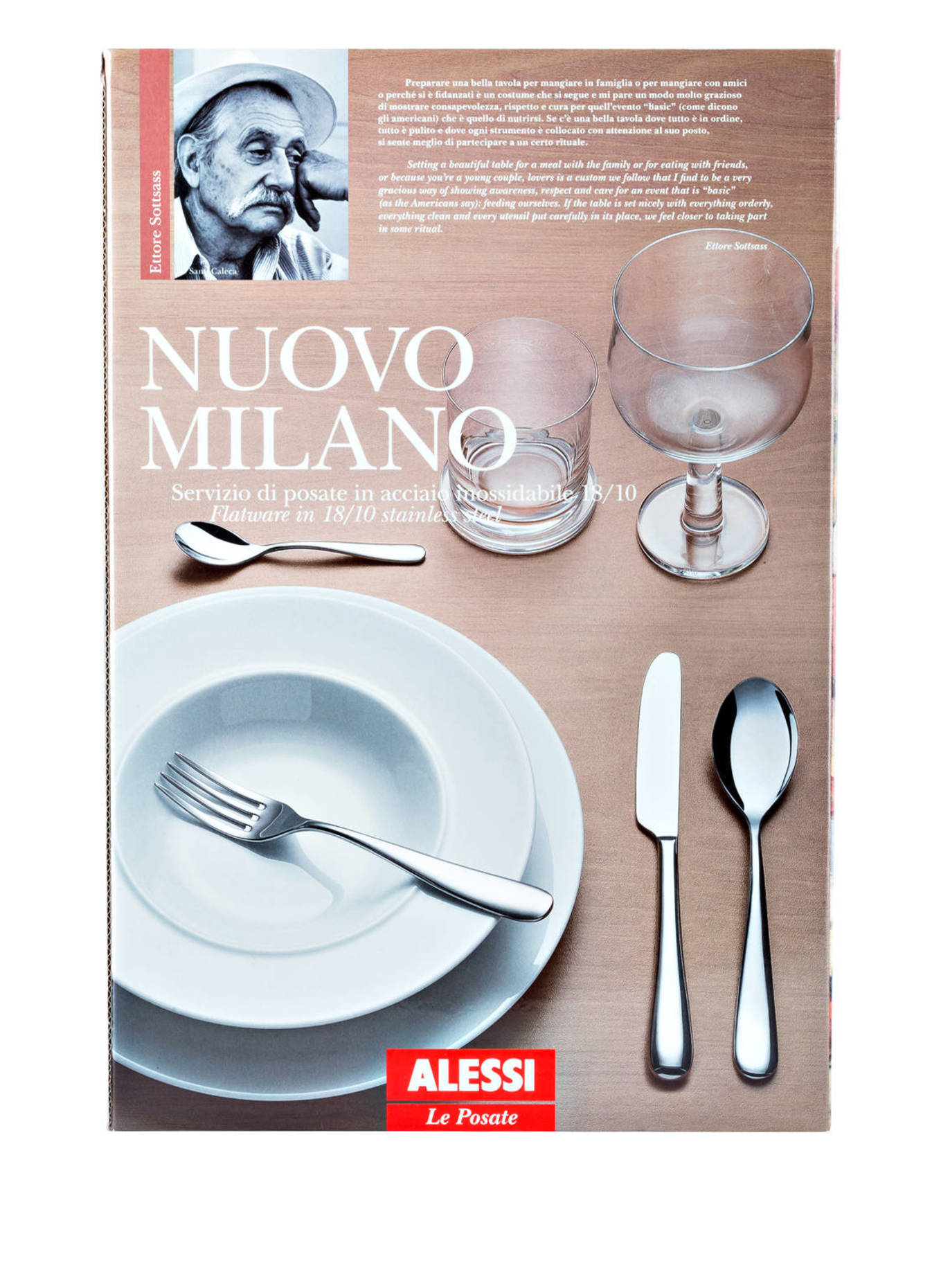 ALESSI 24-tlg. Besteckset NUOVO MILANO: SILBER