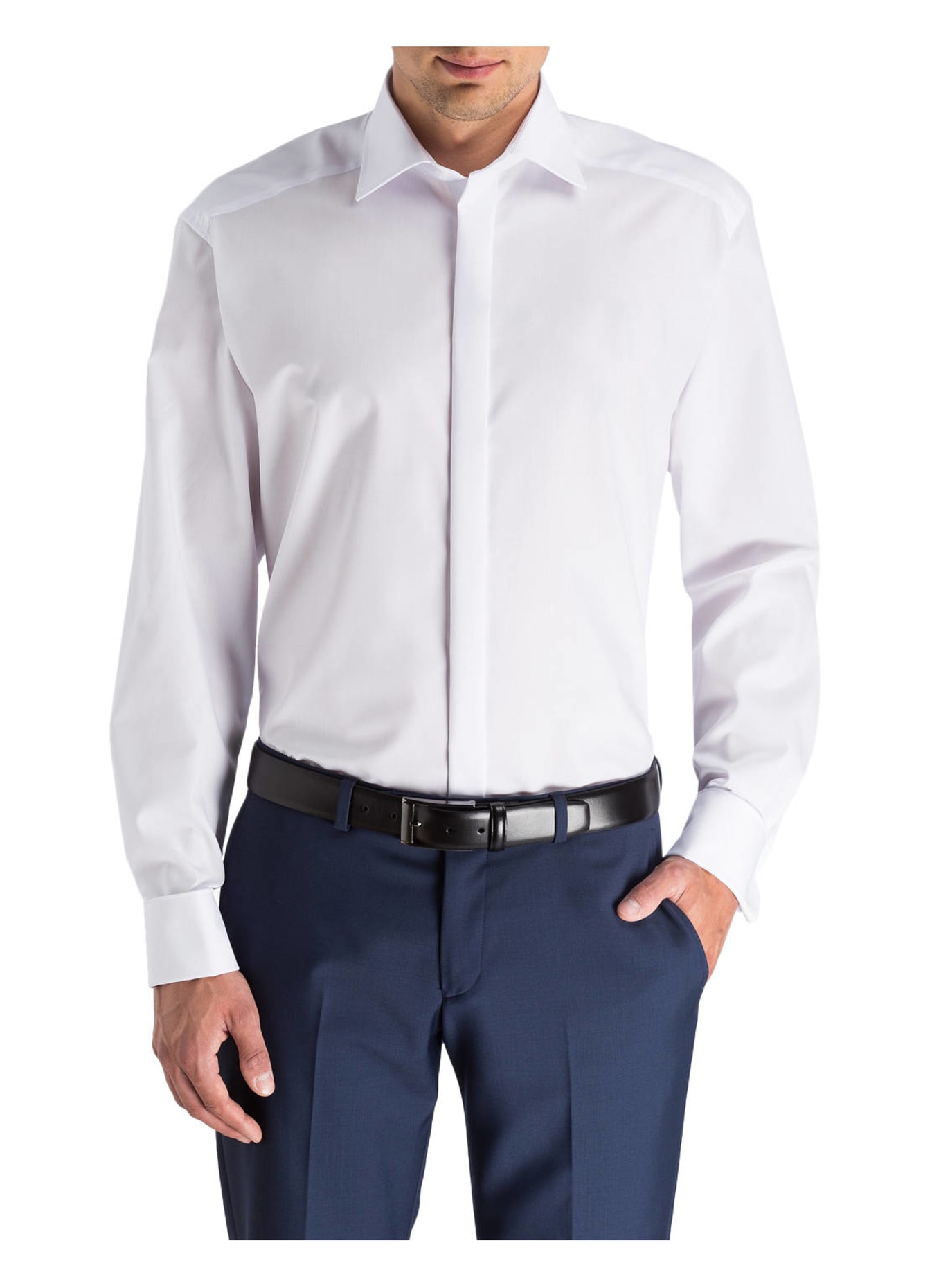 OLYMP Hemd Luxor comfort fit mit Umschlagmanschette: WEISS