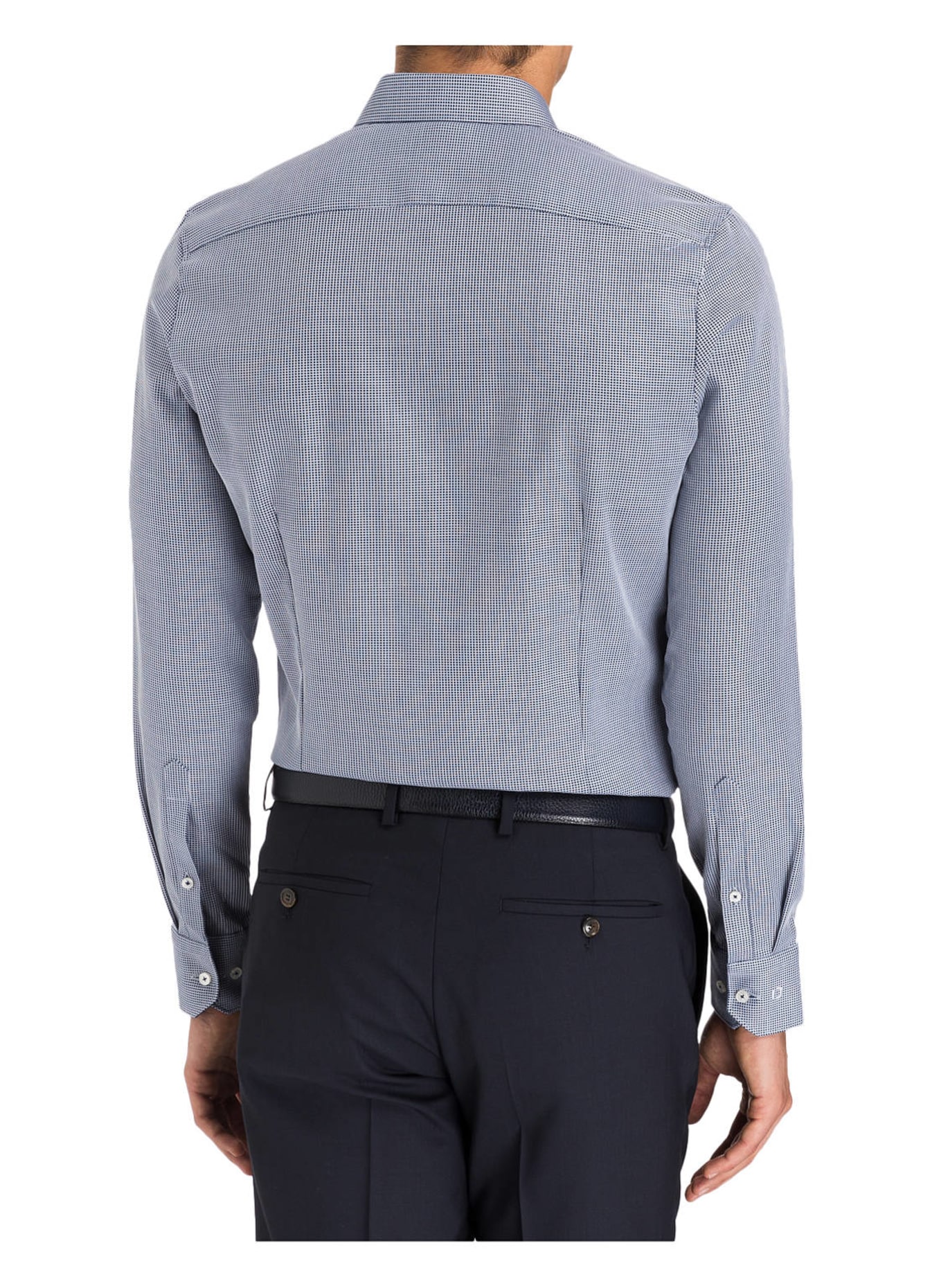 OLYMP Hemd No. Six super slim: MARINE/ WEISS