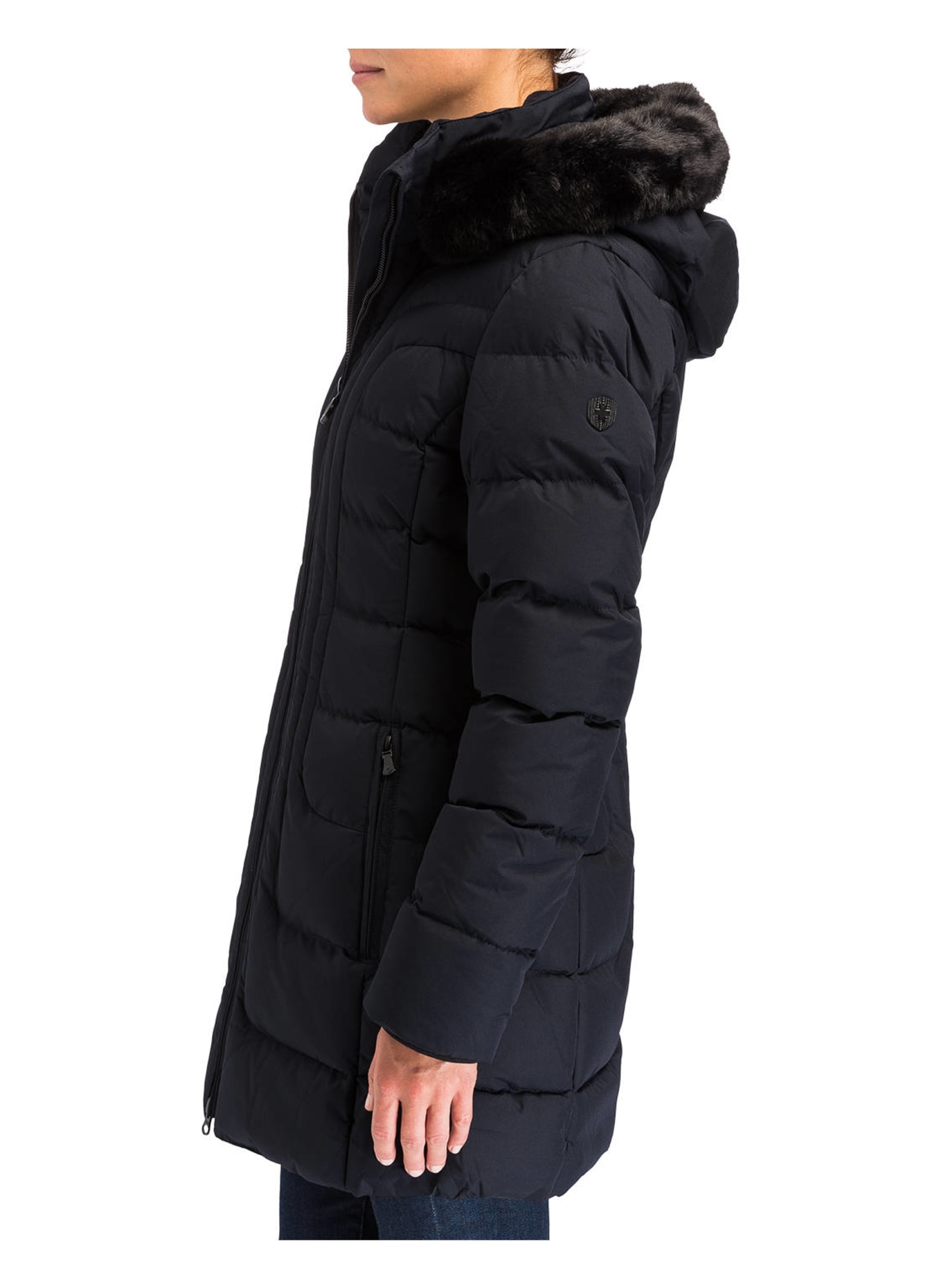 WELLENSTEYN Quilted coat BELVITESSE with faux fur, Color: DARK BLUE (Image 5)