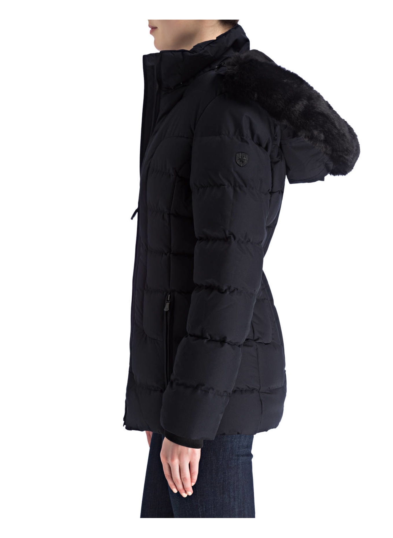 WELLENSTEYN Steppjacke BELVITESSE MEDIUM mit abnehmbarem Kunstfell: DUNKELBLAU