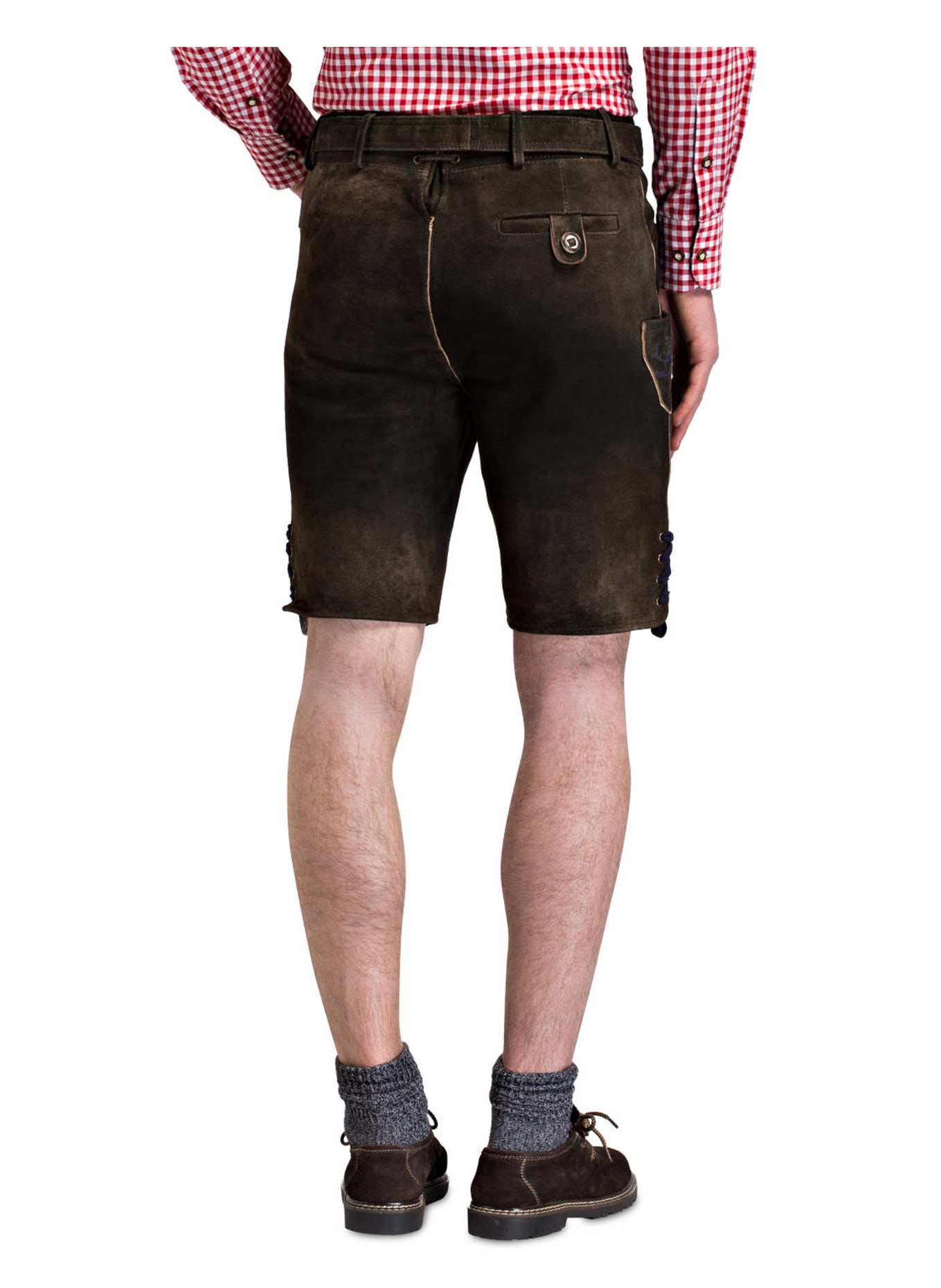 Wiesnkönig Spodnie skórzane w stylu ludowym HERBERT, Kolor: BRĄZOWY (Obrazek 3)