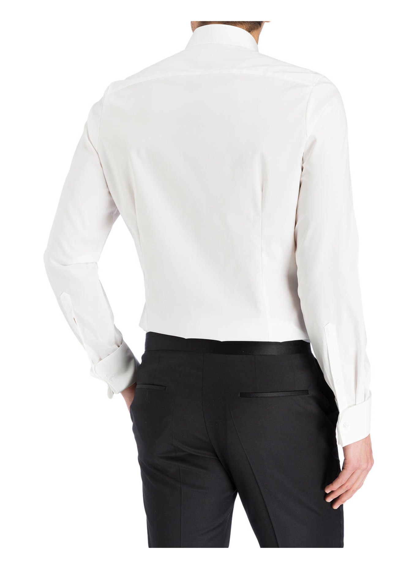 OLYMP Smoking-Hemd Level Five body fit mit Umschlagmanschette: CREMEWEISS