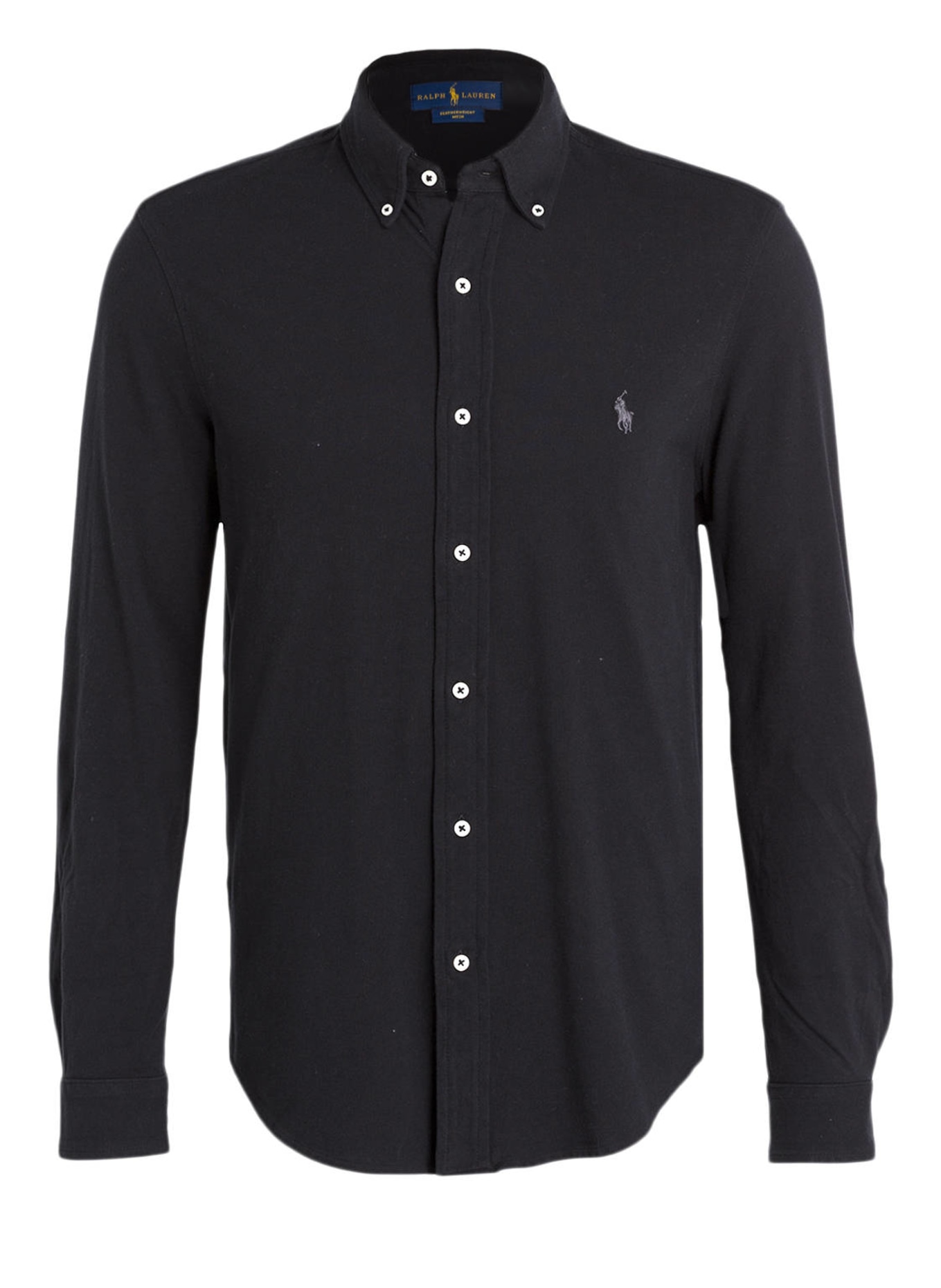 POLO RALPH LAUREN Custom Fit Piqué Shirt: BLACK