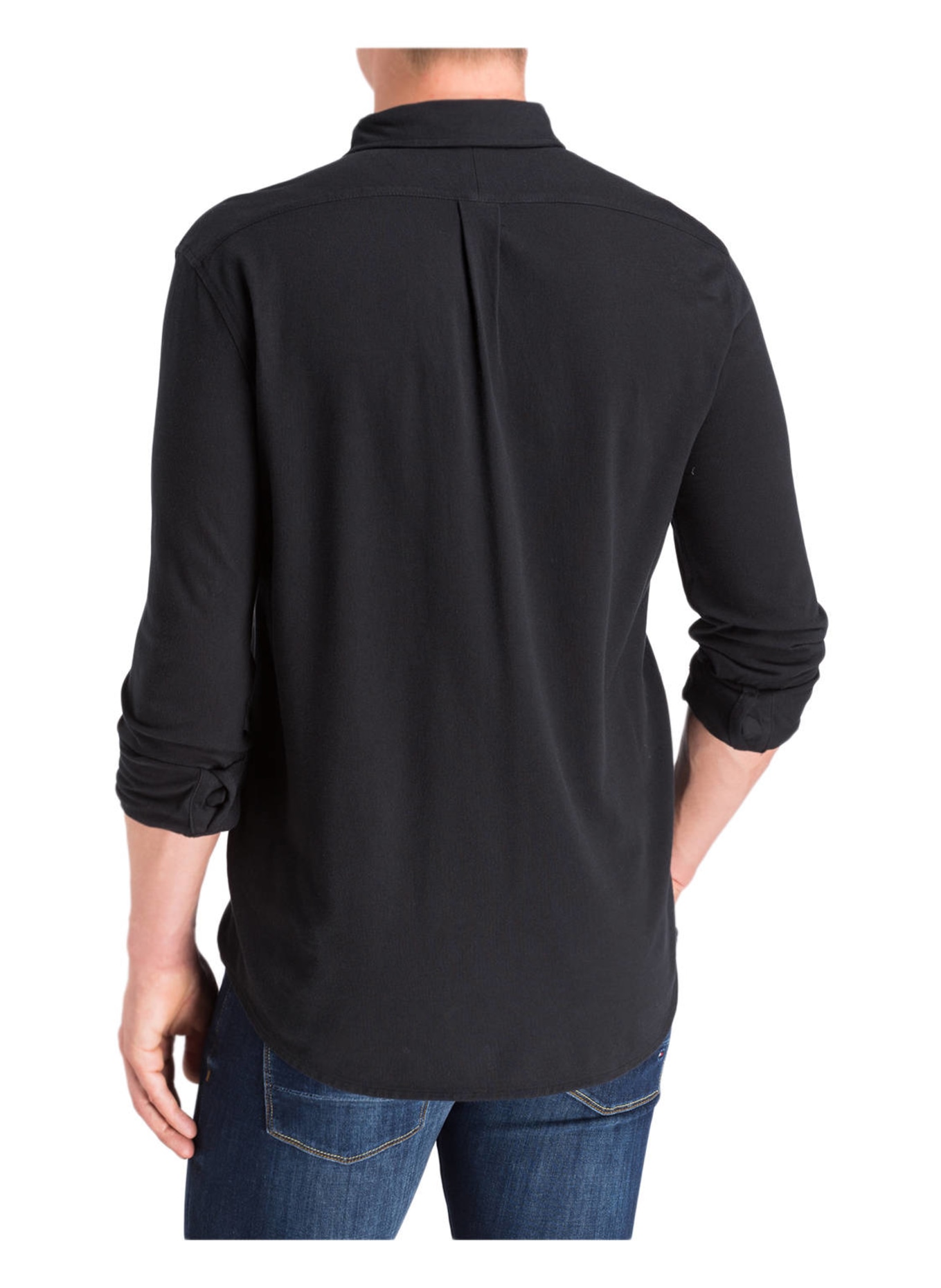 POLO RALPH LAUREN Custom Fit Piqué Shirt: BLACK