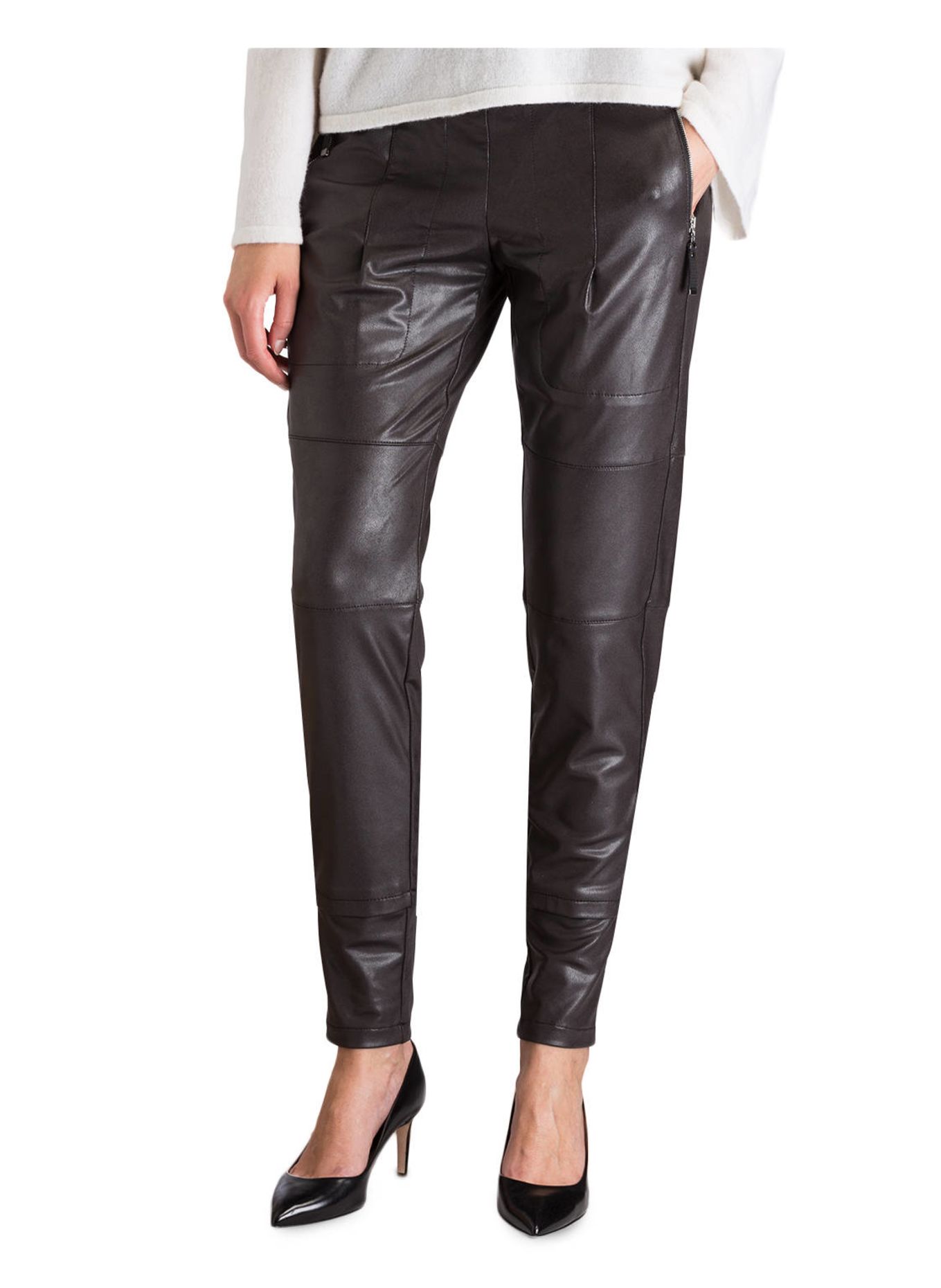 RAFFAELLO ROSSI Hose CANDY in Lederoptik: DUNKELBRAUN