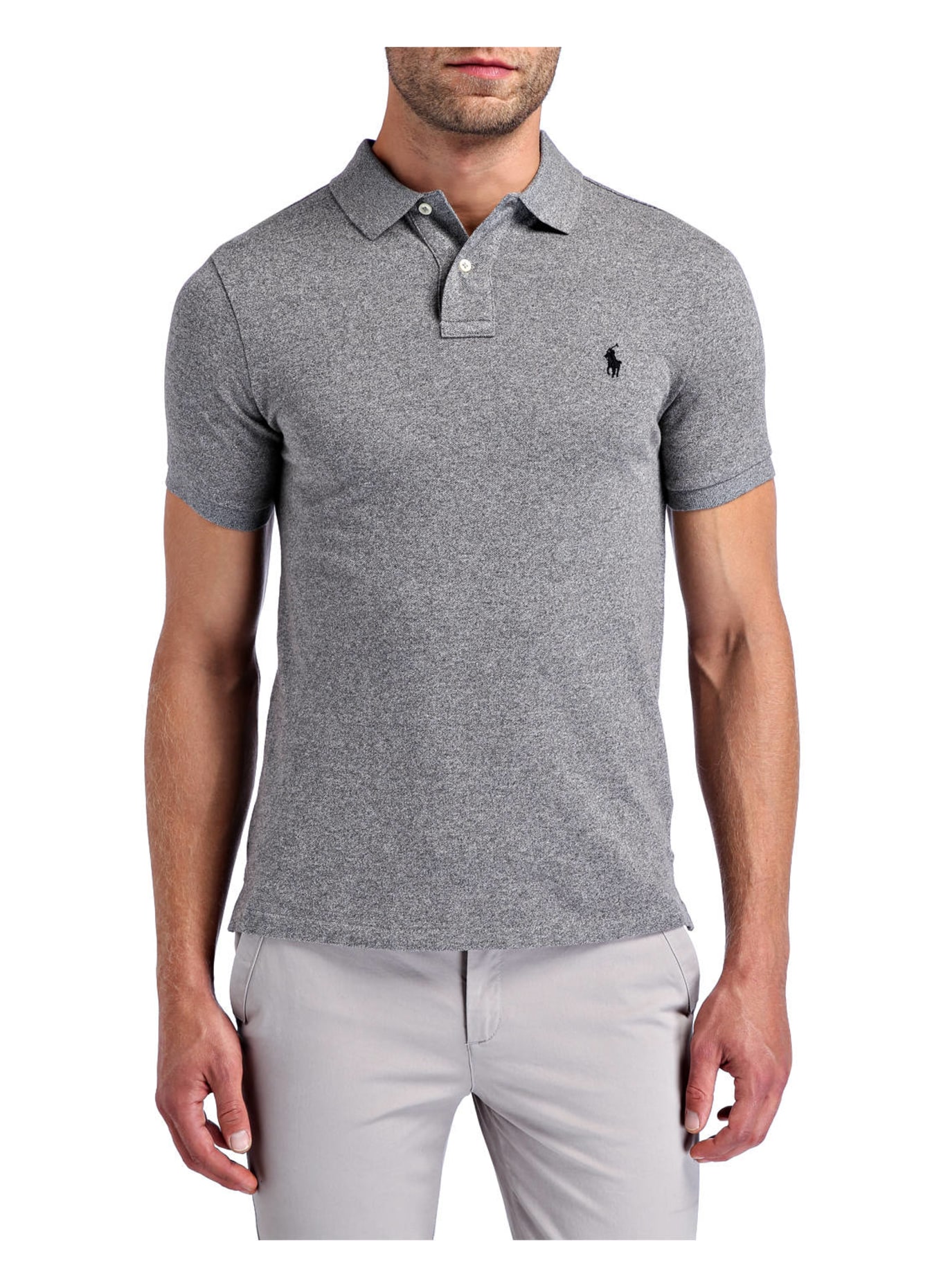 POLO RALPH LAUREN Piqué-Poloshirt Slim Fit, Farbe: GRAU MELIERT (Bild 2)