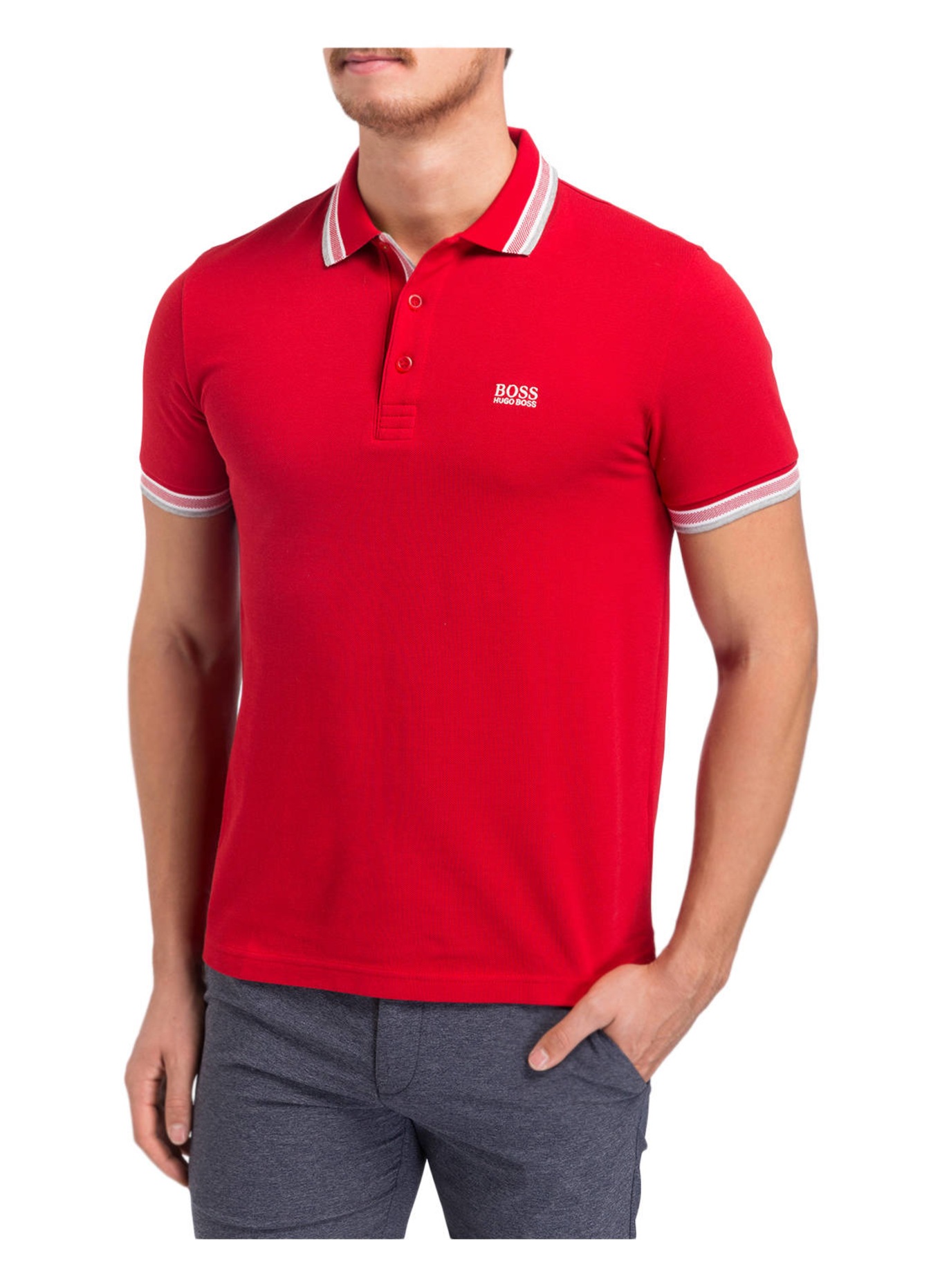 BOSS Piqué-Poloshirt PADDY Regular Fit, Farbe: ROT (Bild 2)