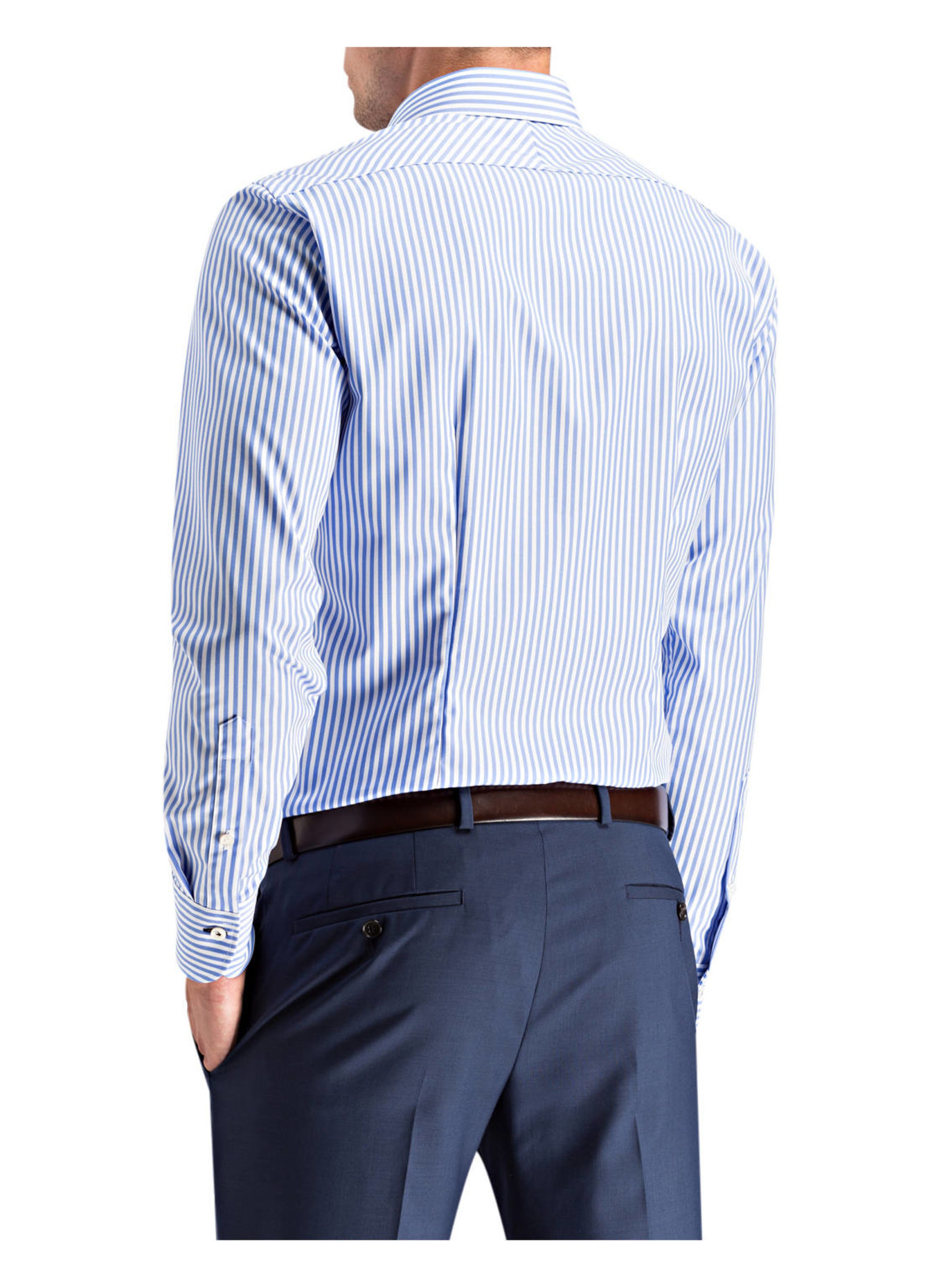 OLYMP SIGNATURE Hemd tailored fit: HELLBLAU/ WEISS GESTREIFT