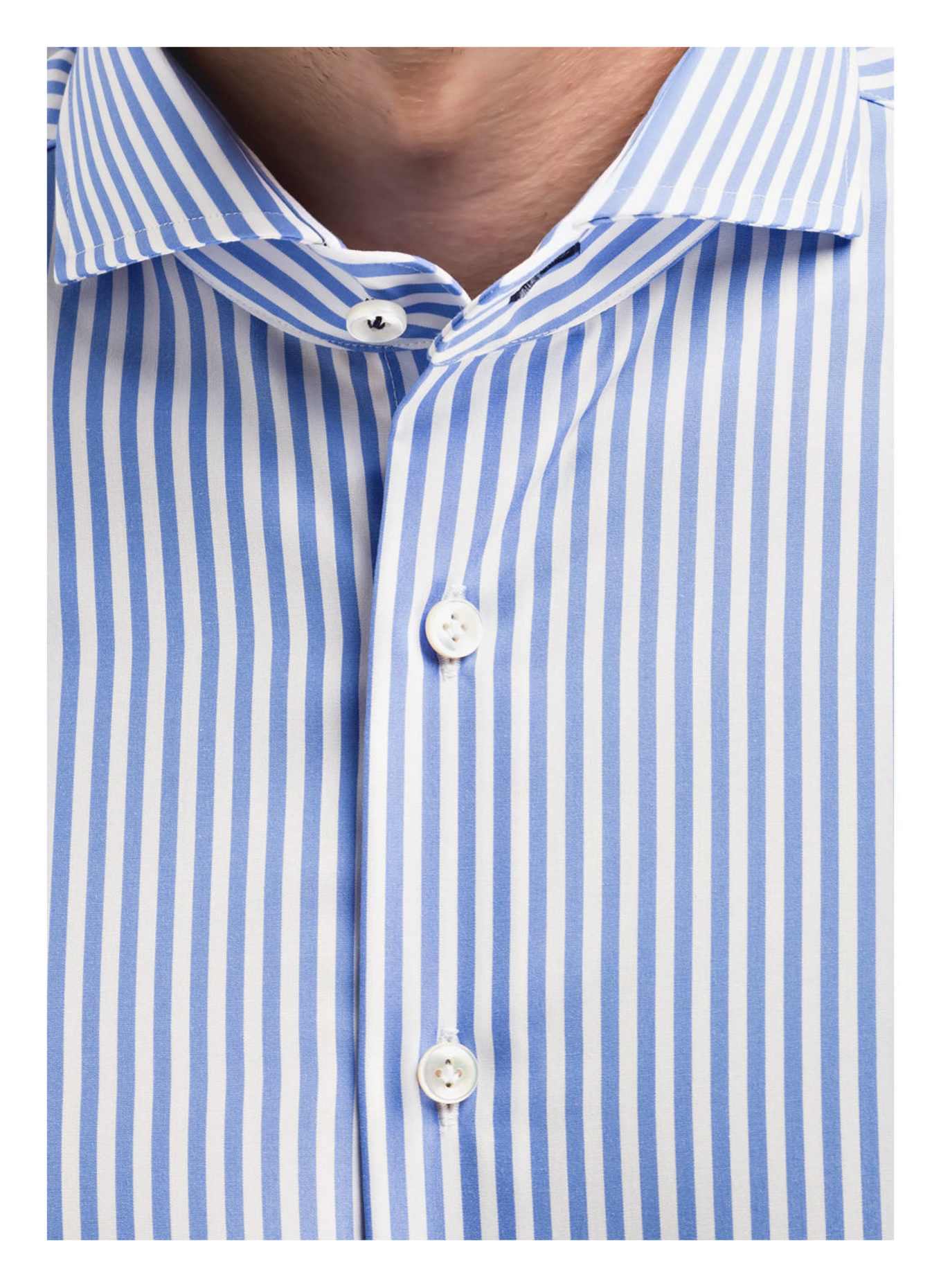 OLYMP SIGNATURE Hemd tailored fit: HELLBLAU/ WEISS GESTREIFT