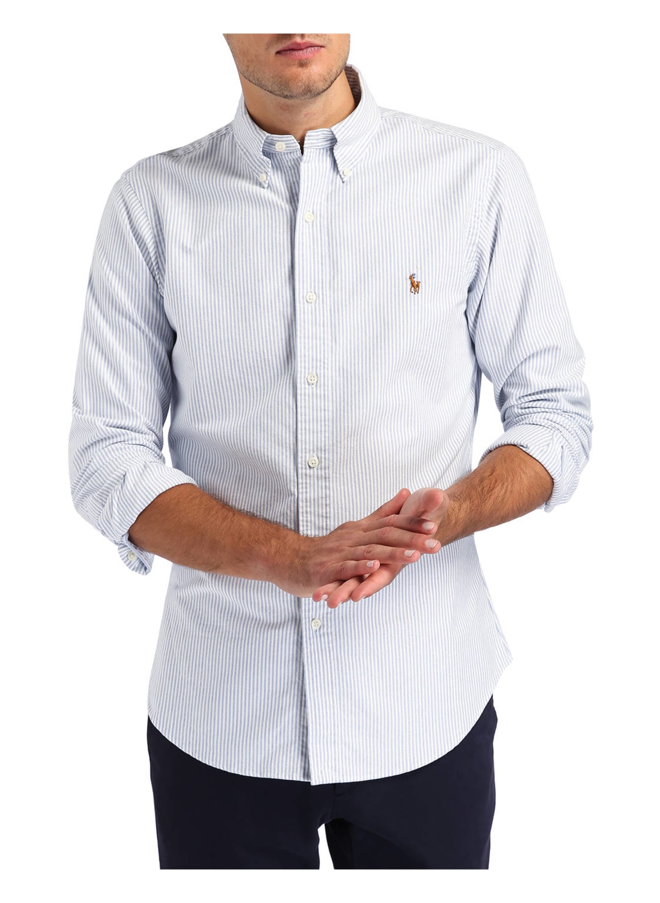 POLO RALPH LAUREN Oxfordhemd Slim Fit, Farbe: HELLBLAU/ WEISS GESTREIFT  (Bild 2)