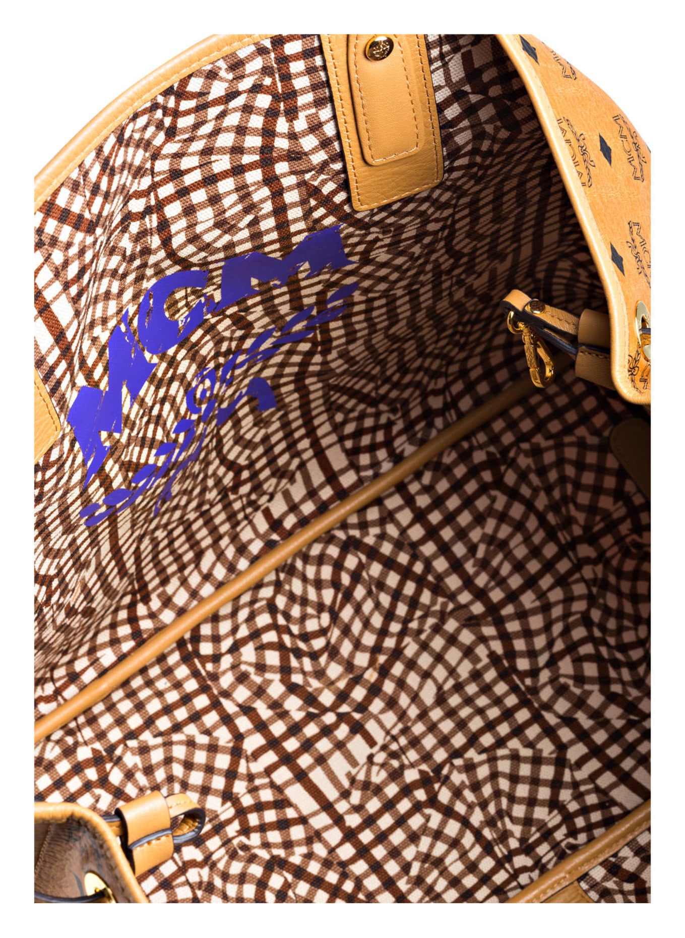 MCM Shopper PROJECT VISETOS LARGE reversible with pouch, Color: COGNAC (Image 5)
