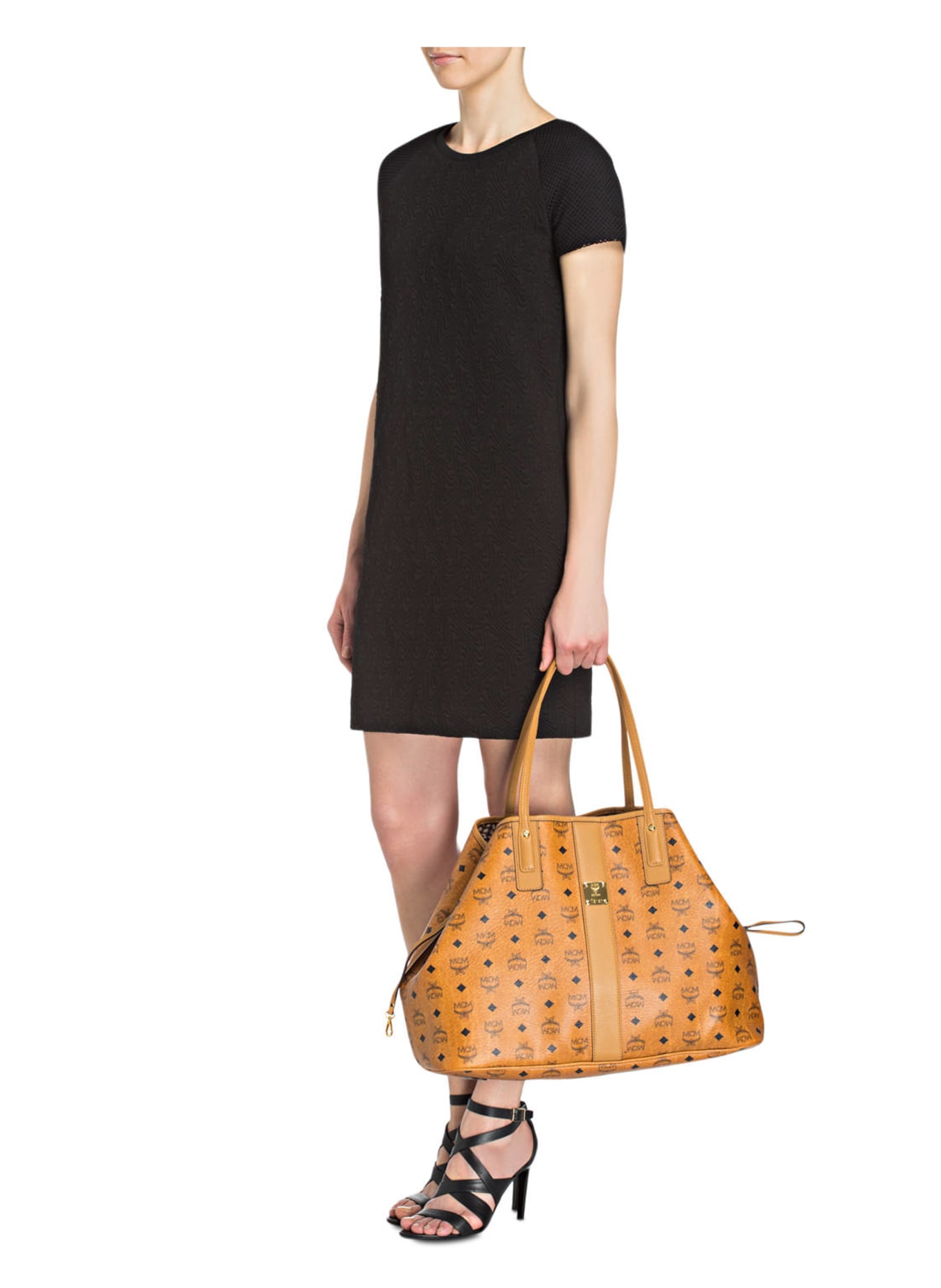 MCM Reversible Liz Shopper Cognac in Visetos Leather Bag 