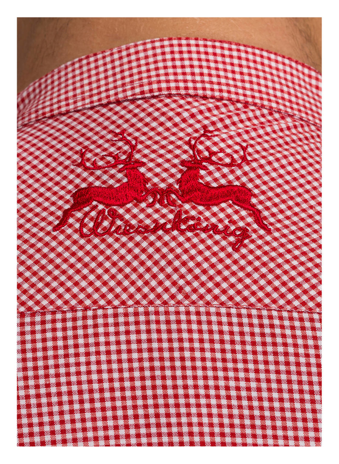 Wiesnkönig Trachten shirt LASSE, Color: RED/ WHITE (Image 4)