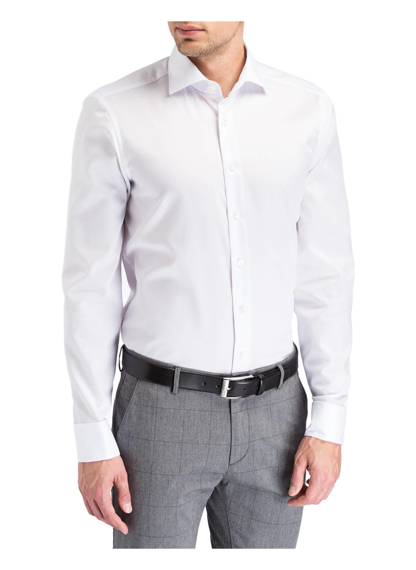 OLYMP SIGNATURE Hemd tailored fit mit Umschlagmanschette: WEISS