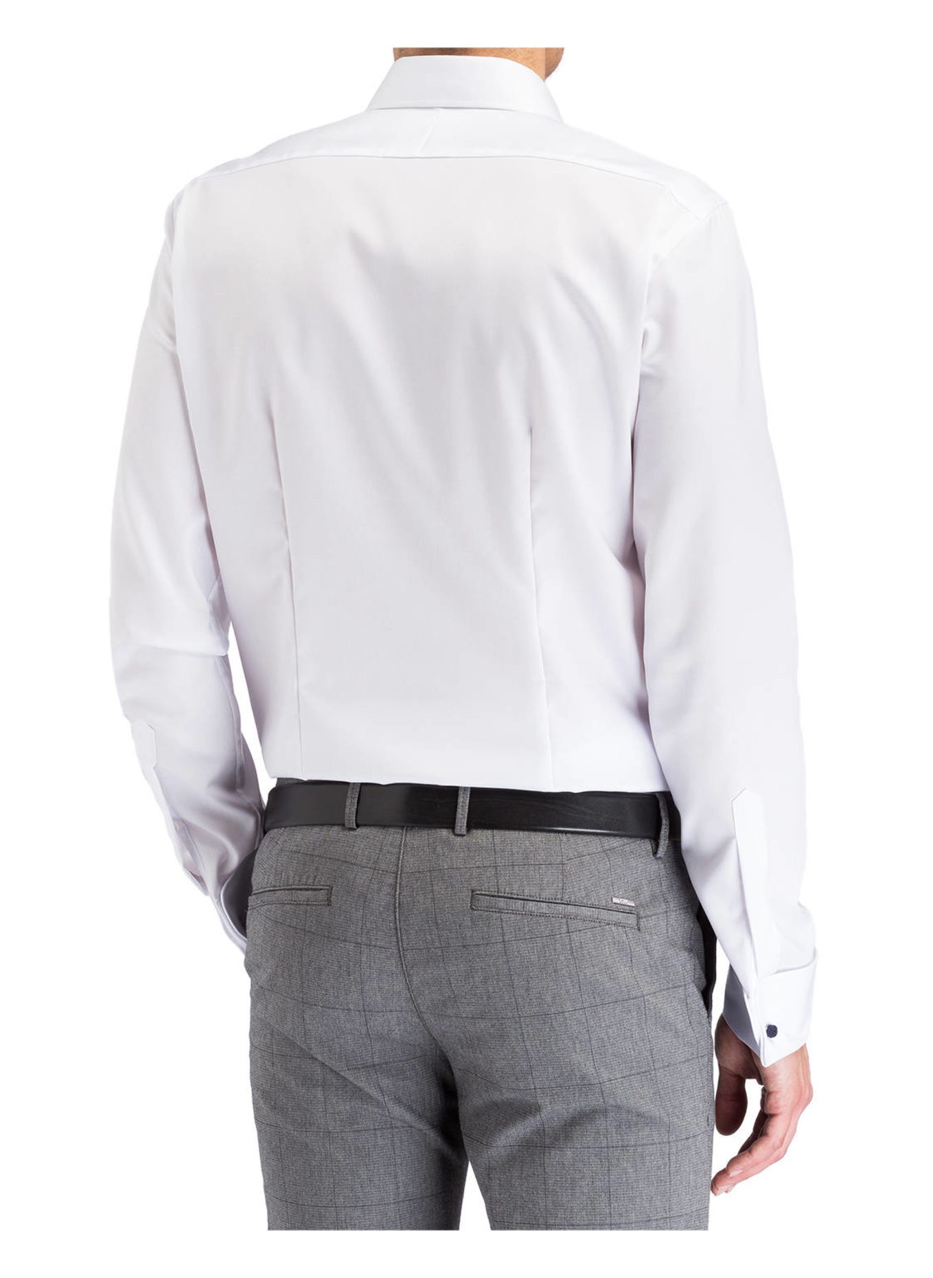 OLYMP SIGNATURE Hemd tailored fit mit Umschlagmanschette: WEISS