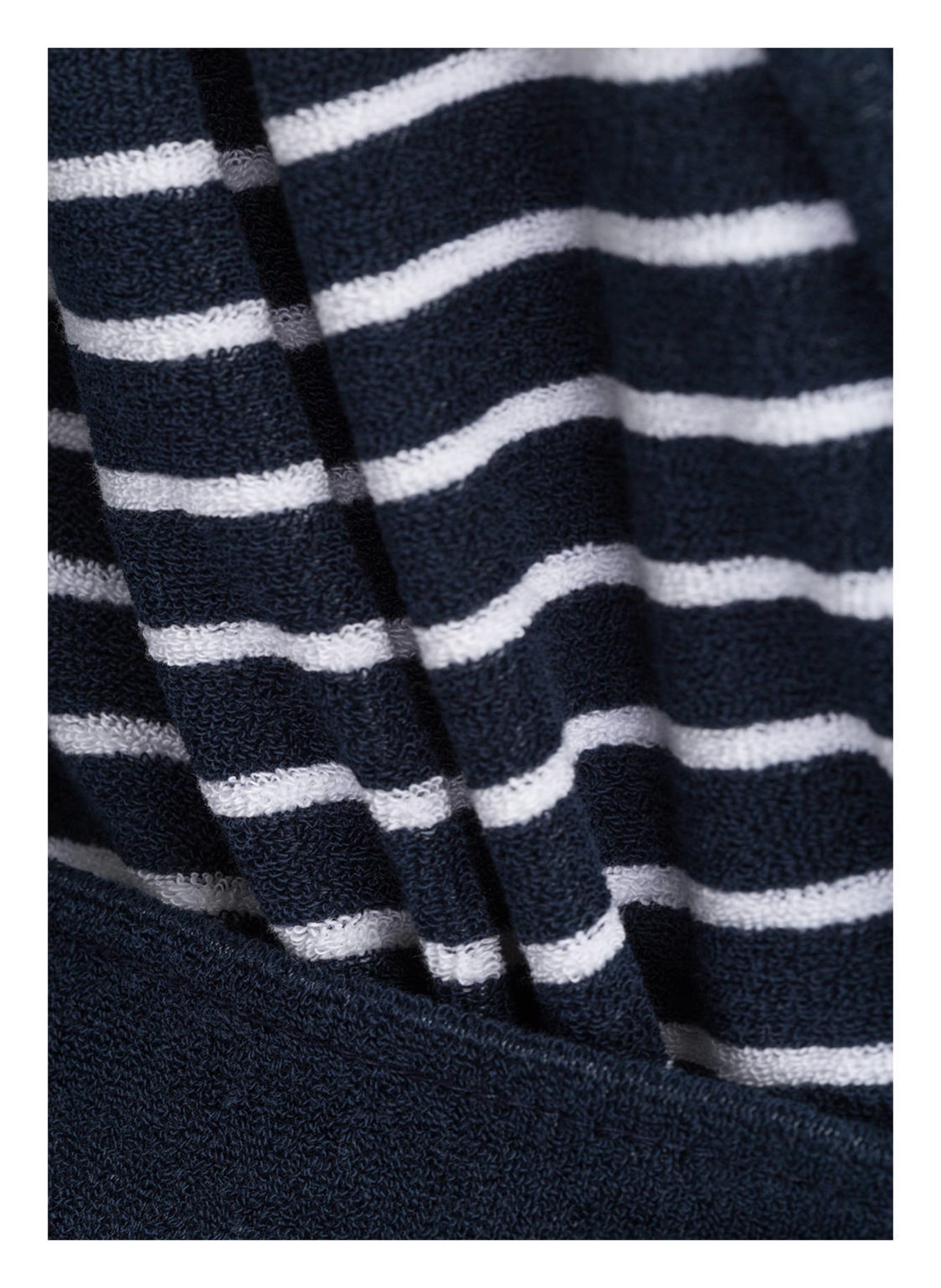 SCHIESSER Women’s bathrobe with hood, Color: DARK BLUE/ WHITE STRIPED (Image 3)