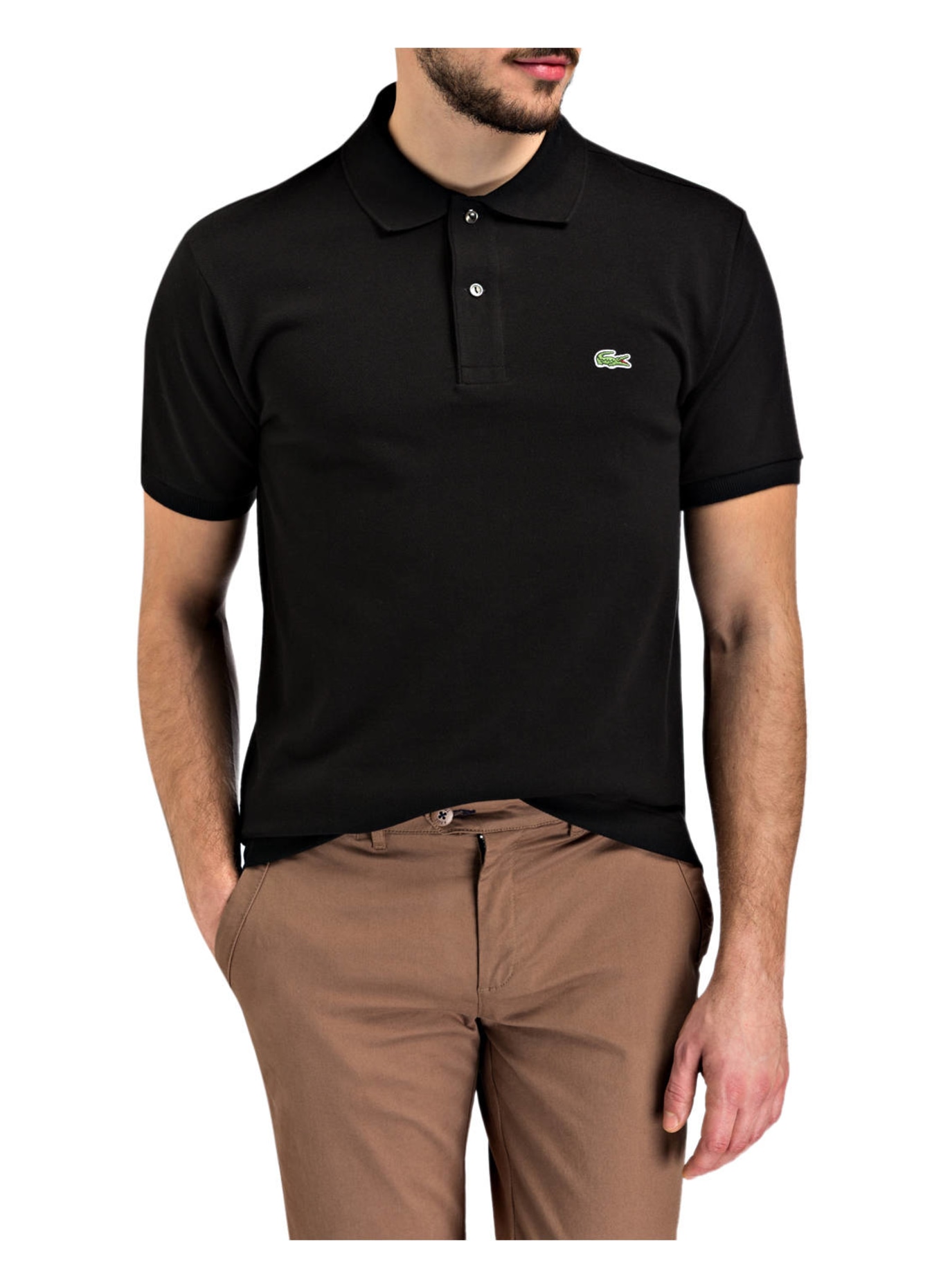 LACOSTE Piqué-Poloshirt Classic Fit, Farbe: SCHWARZ (Bild 2)
