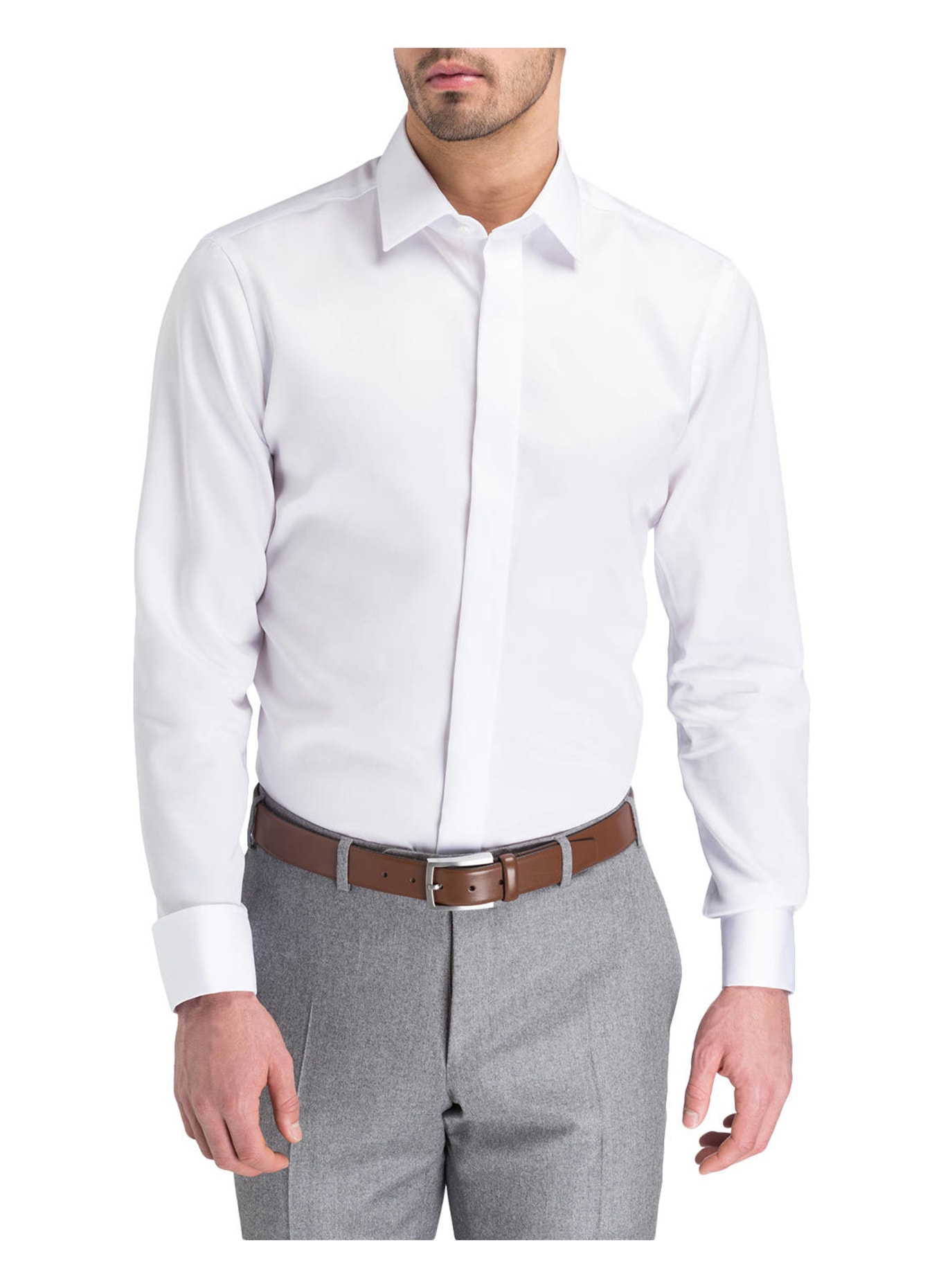 OLYMP SIGNATURE Koszula smokingowa tailored fit z wywijanym mankietem, Kolor: BIAŁY (Obrazek 2)