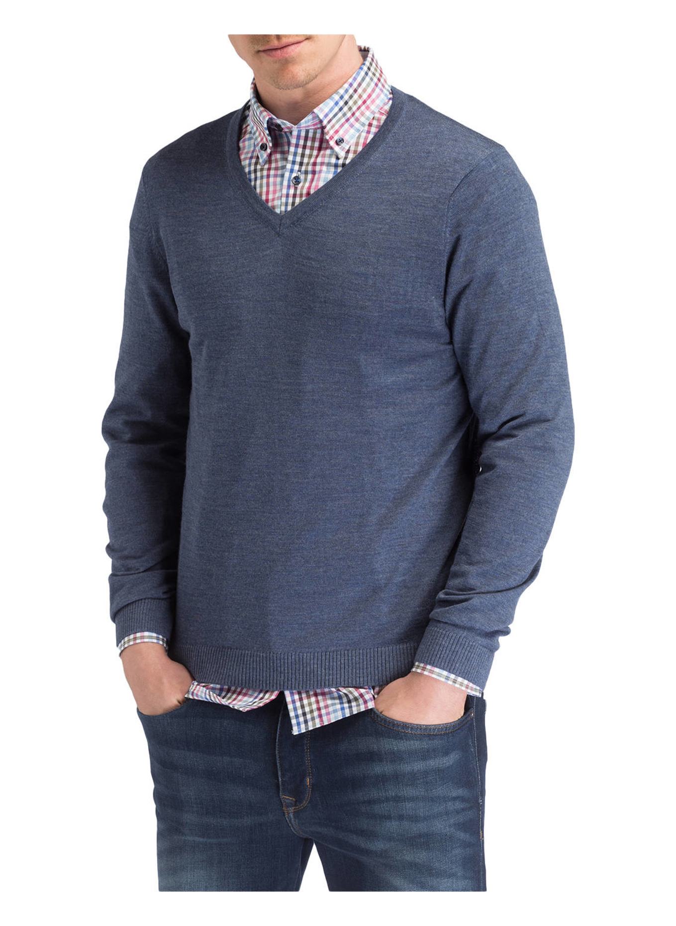 MAERZ MUENCHEN Pullover: BLAU MELIERT