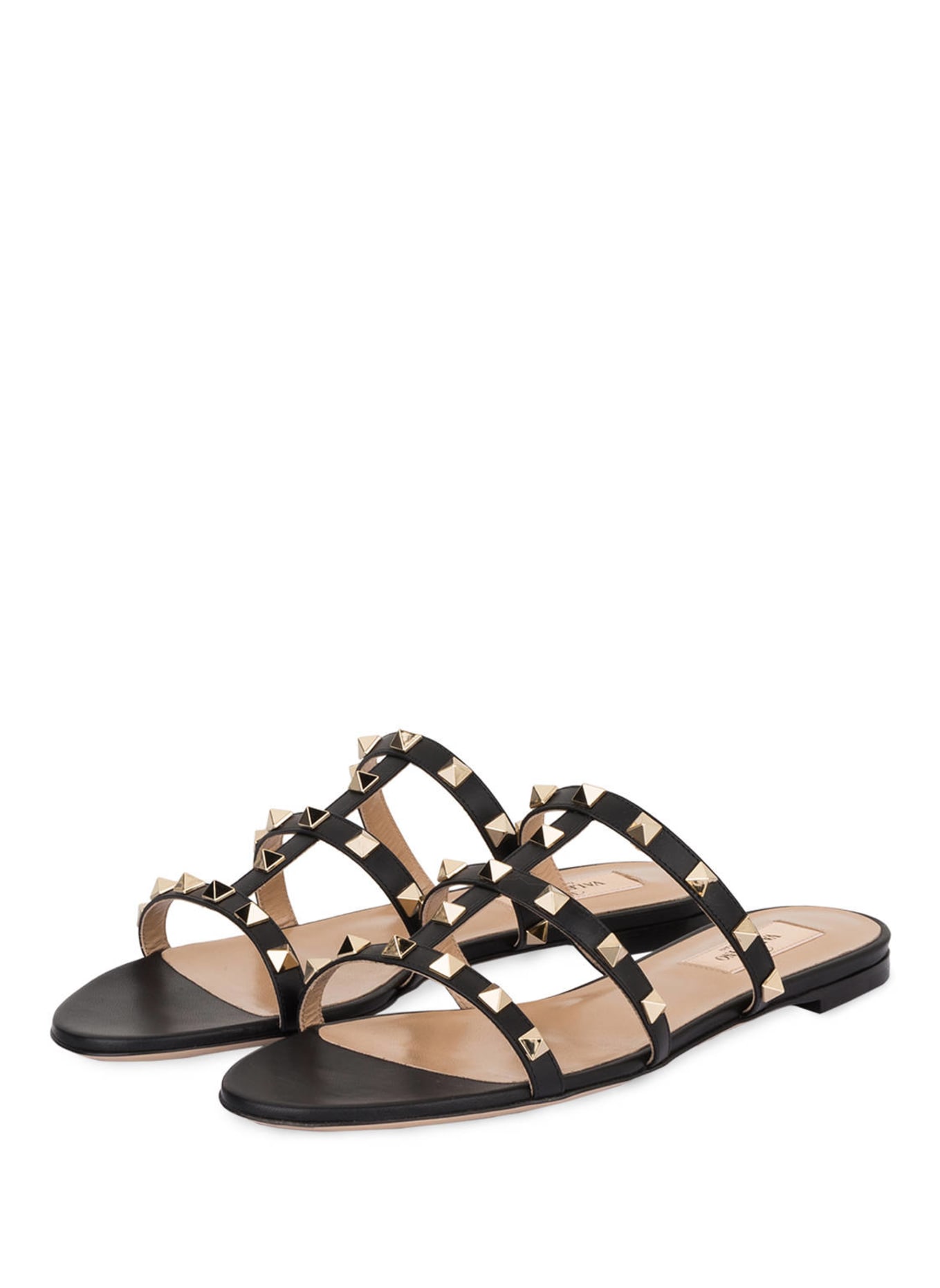 VALENTINO GARAVANI Slides ROCKSTUD with rivets, Color: 0NO NERO (Image 1)