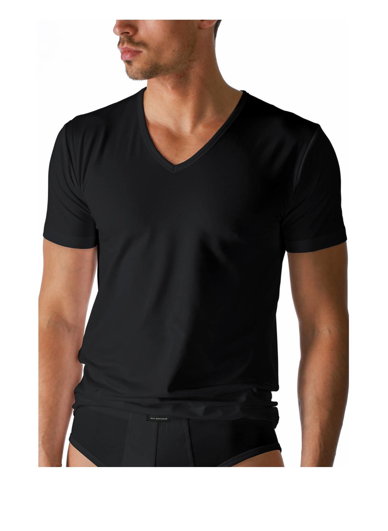 mey V-Shirt Serie DRY COTTON, Farbe: SCHWARZ (Bild 3)