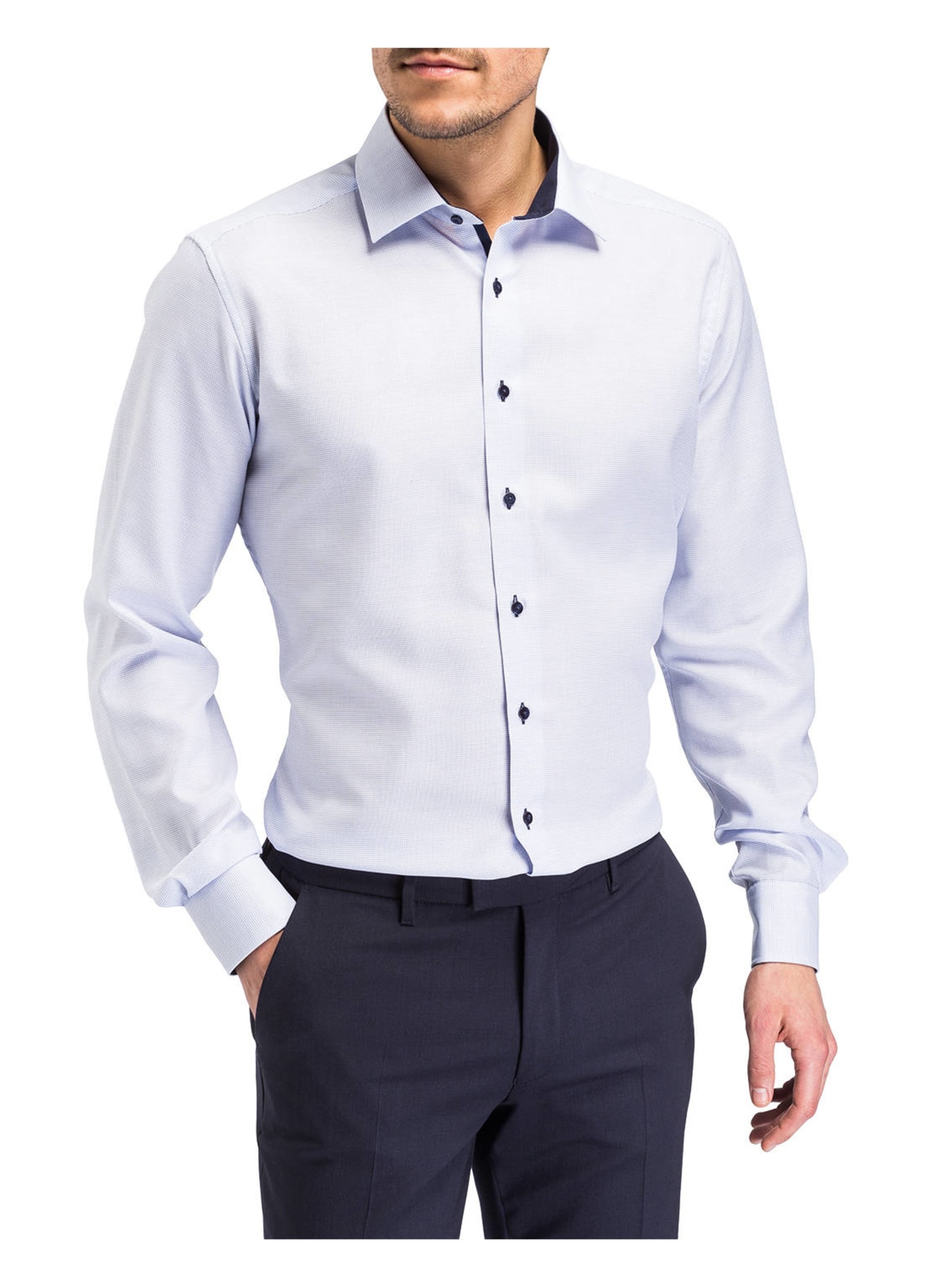 ETERNA Shirt modern Fit, Color: WHITE/ LIGHT BLUE (Image 2)
