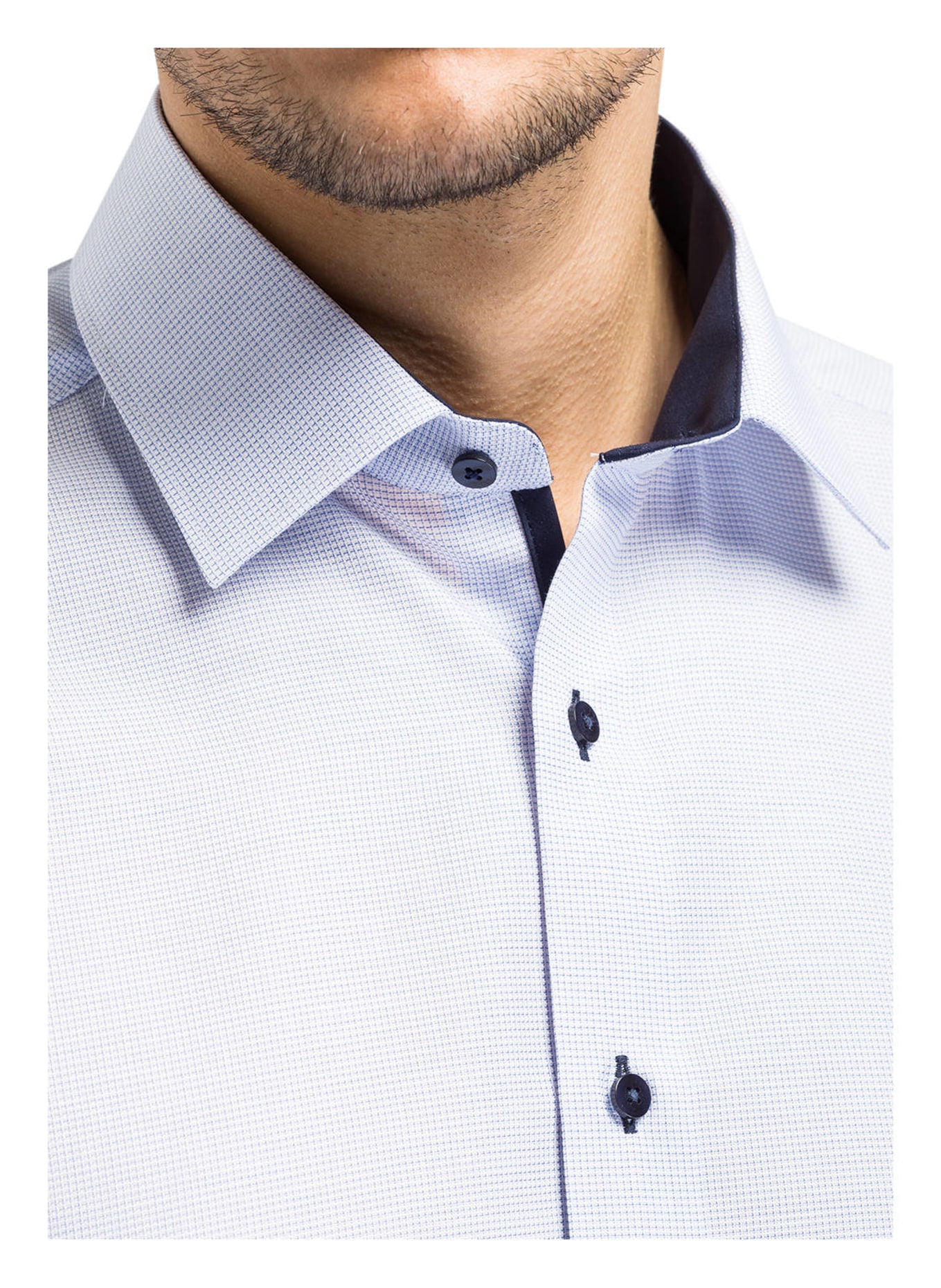 ETERNA Hemd Modern Fit, Farbe: WEISS/ HELLBLAU (Bild 4)