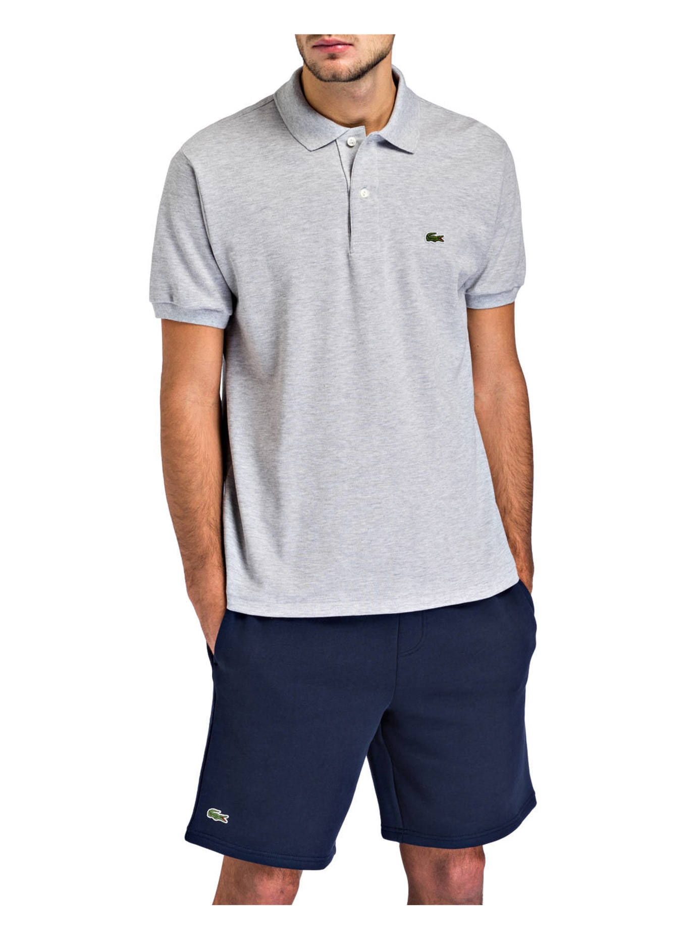 LACOSTE Piqué-Poloshirt Classic Fit, Farbe: GRAU MELIERT (Bild 2)